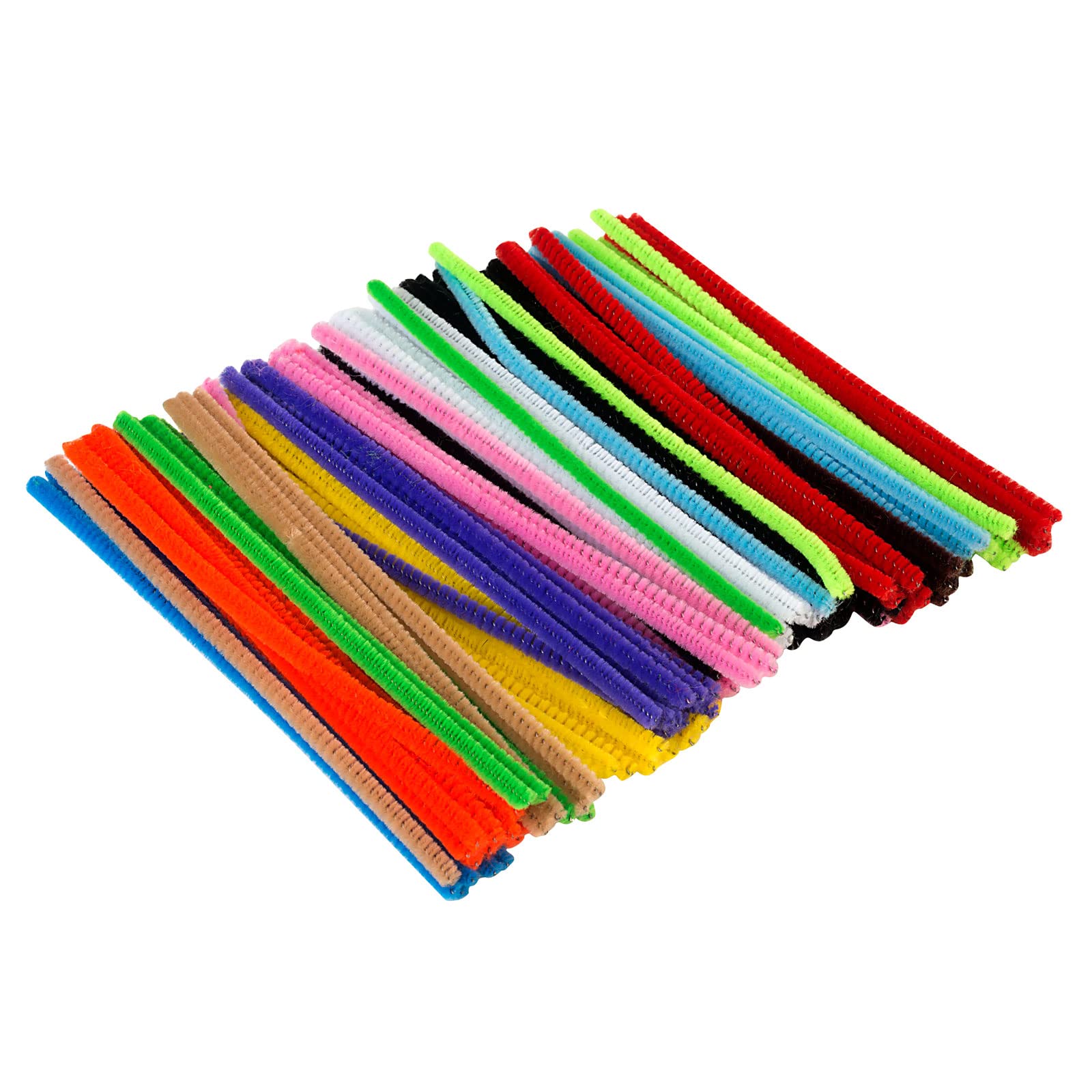 Creation Station #13 100 Colourful Pipe Cleaners Chenille Craft Stems 4Mm X 15Cm 6" 10 Bright Colours