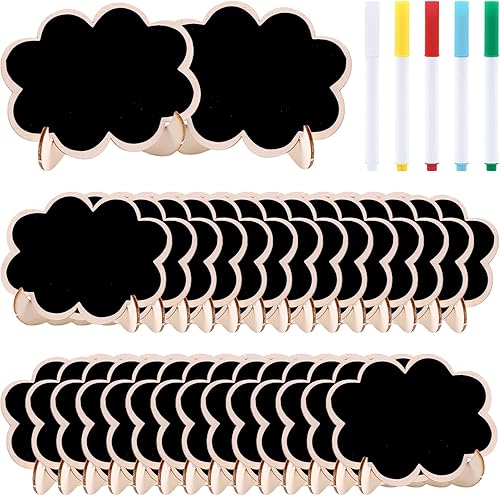 Swpeet 30 letreros de pizarra con marcadores de tiza líquida y soporte de caballete, letreros de tablero de mensajes de nubes para bodas, tarjetas disponible en Yaxa Venezuela