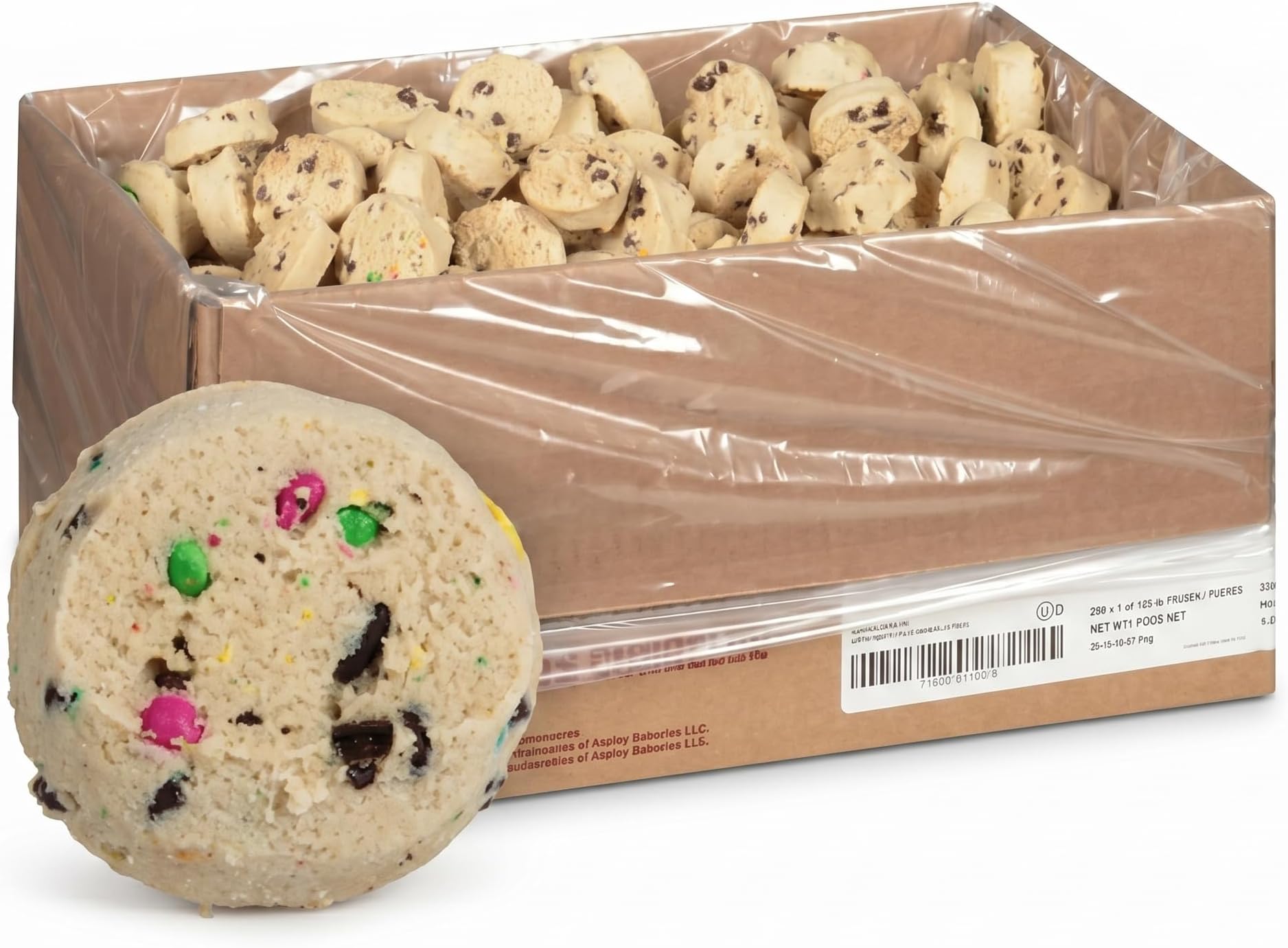 Otis Spunkmeyer Rainbow Chip Cookie Dough with Candy Pieces, Pre-portioned Frozen Dough, 1 oz (320 Count)