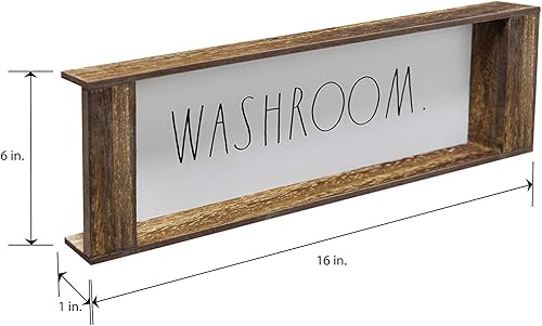 Miniatura 2 de Rae Dunn - Bandeja decorativa para depósito de baño, de madera, para almacenamiento y organización de papel higiénico, toalla de mano, jabón de