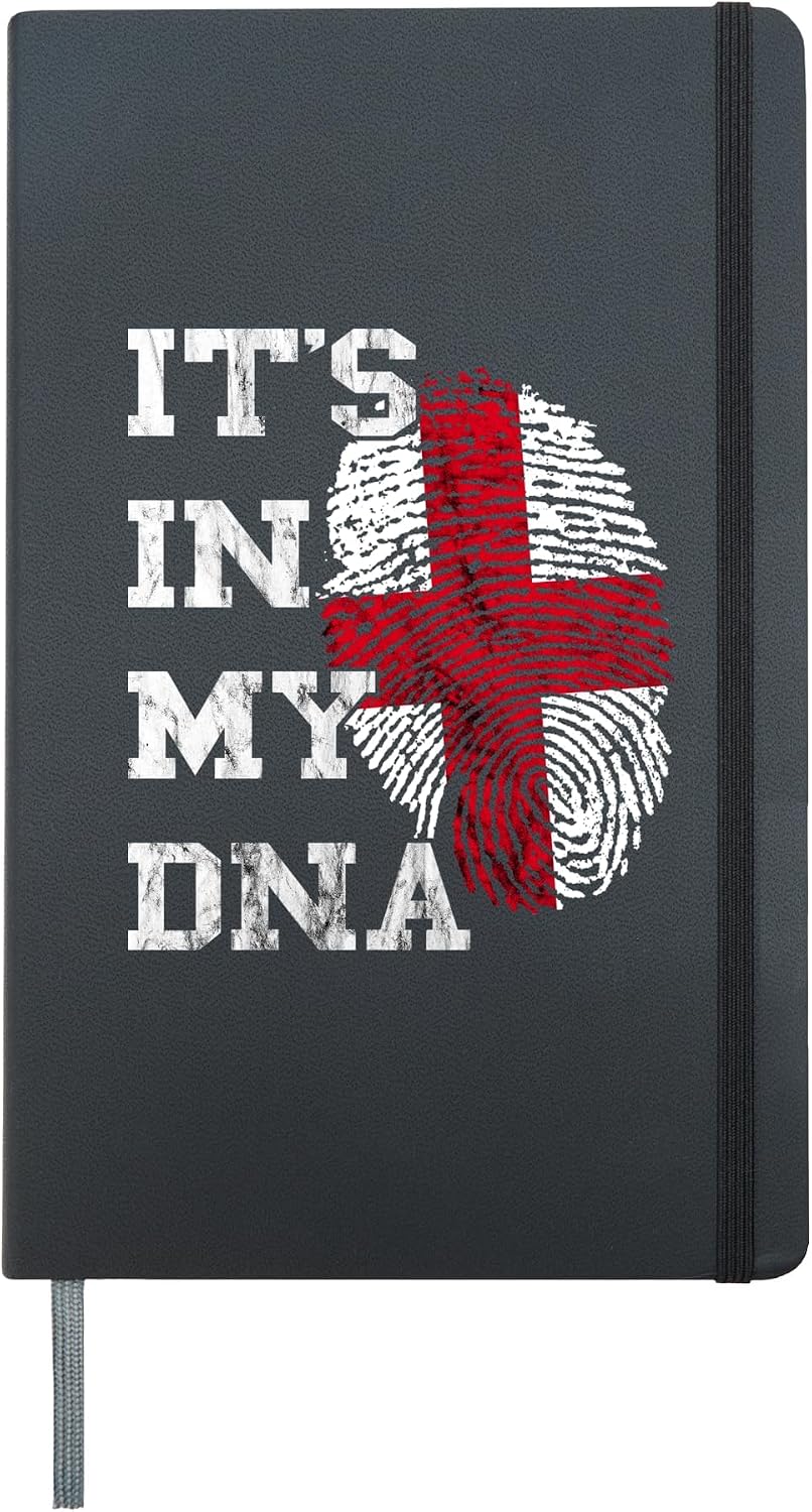 It's In My DNA English Flag Thumbmark English Pride England Hardcover Journal, Black