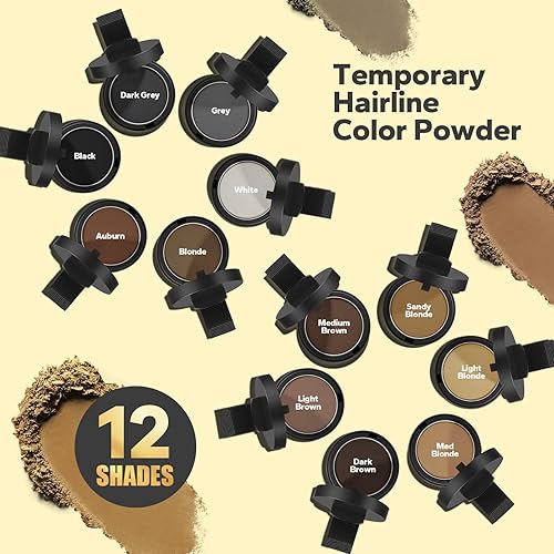 Miniatura 3 de Polvo de línea capilar  a prueba de manchas para cabello fino, color a prueba de sudor para mujeres y hombres (marrón oscuro)