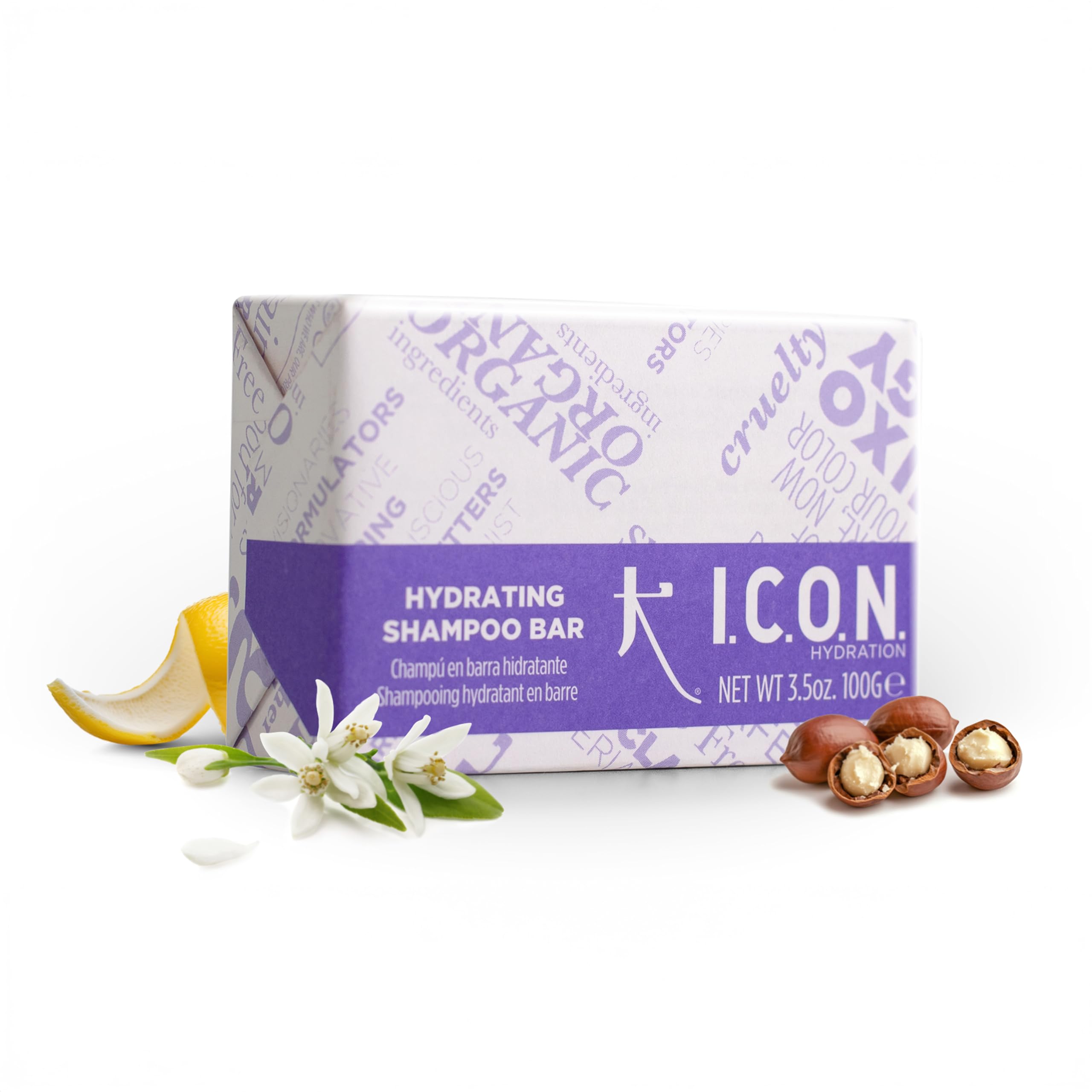 I.​C.​O.​N. Champú Sólido Hidratante con Manteca de Karité y Aminoácidos, Nutre, Suaviza y Aporta Brillo al Cabello Seco, Fórmula de Origen Vegetal