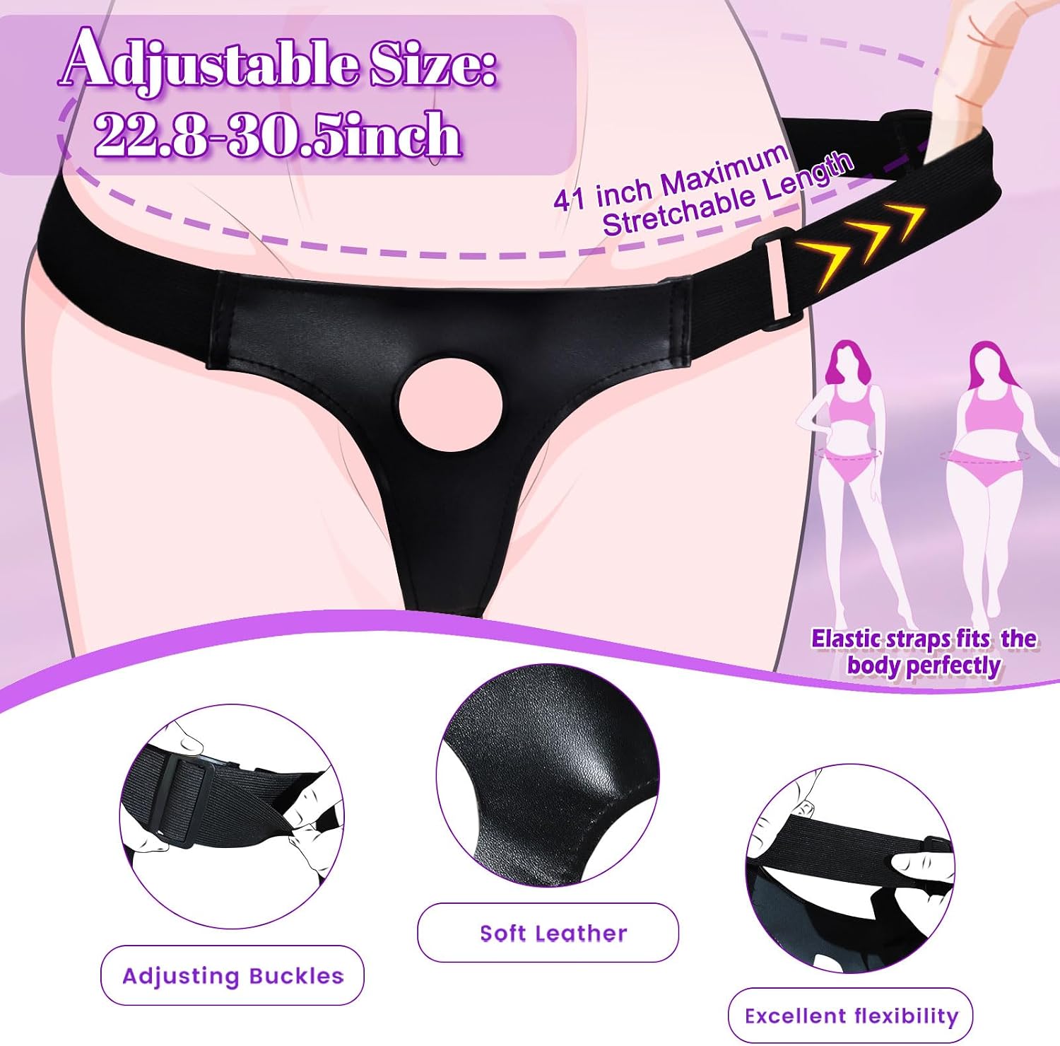 Vibrating Strap on Dildo, Double Ended Vibrator with Harness