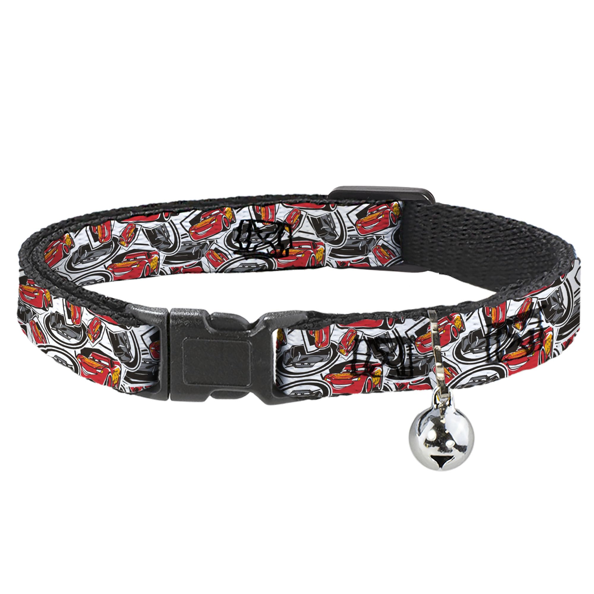 Collar de gato Disney con cierre rápido campana y estampado de Cars 3 blanco
