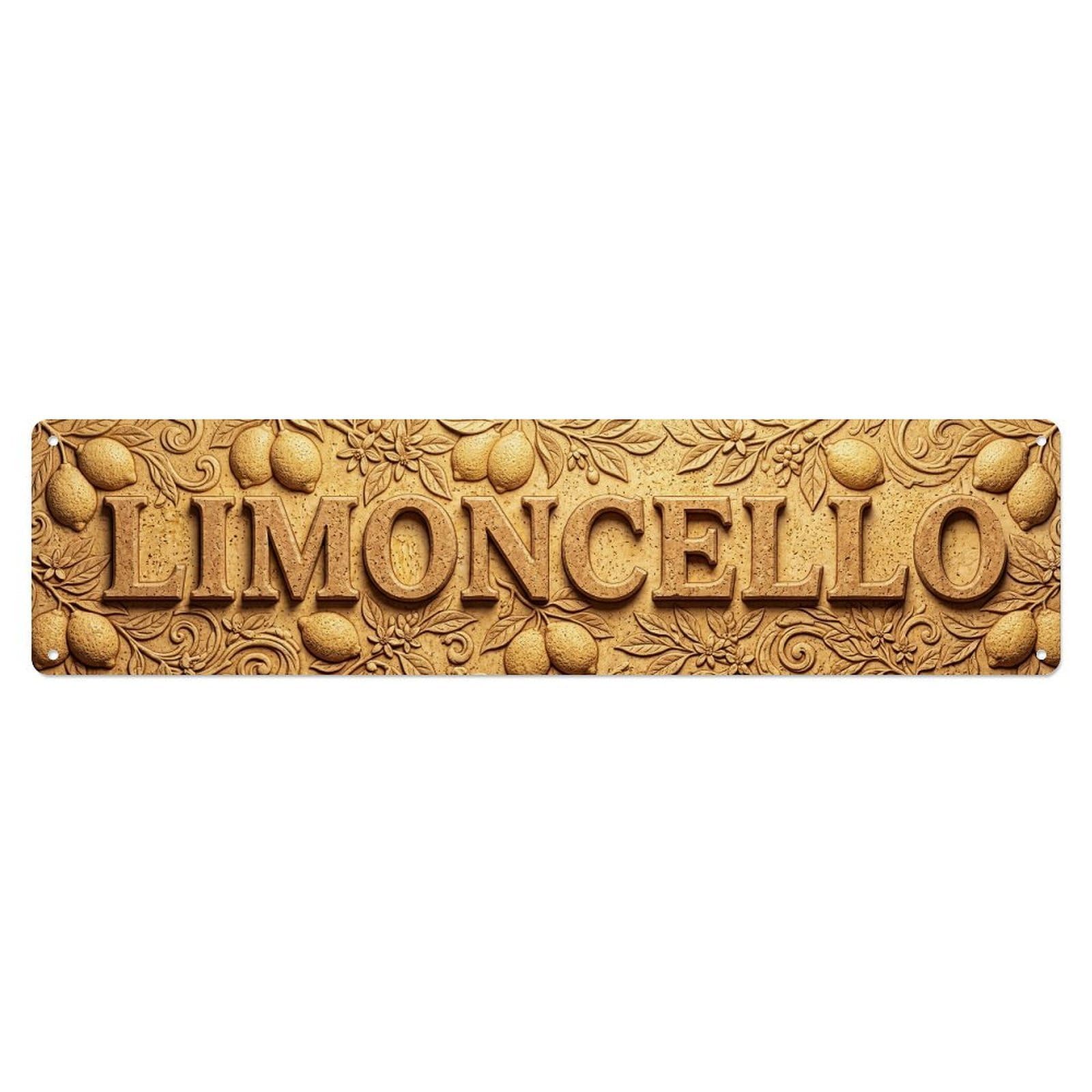 Gtthok Vintage Style Vintage Limoncello Pressed Cork Lemon Metal Tin Sign Plaque Wall Decor For Cafe, Club, Garden Metal Poster 4X16inch