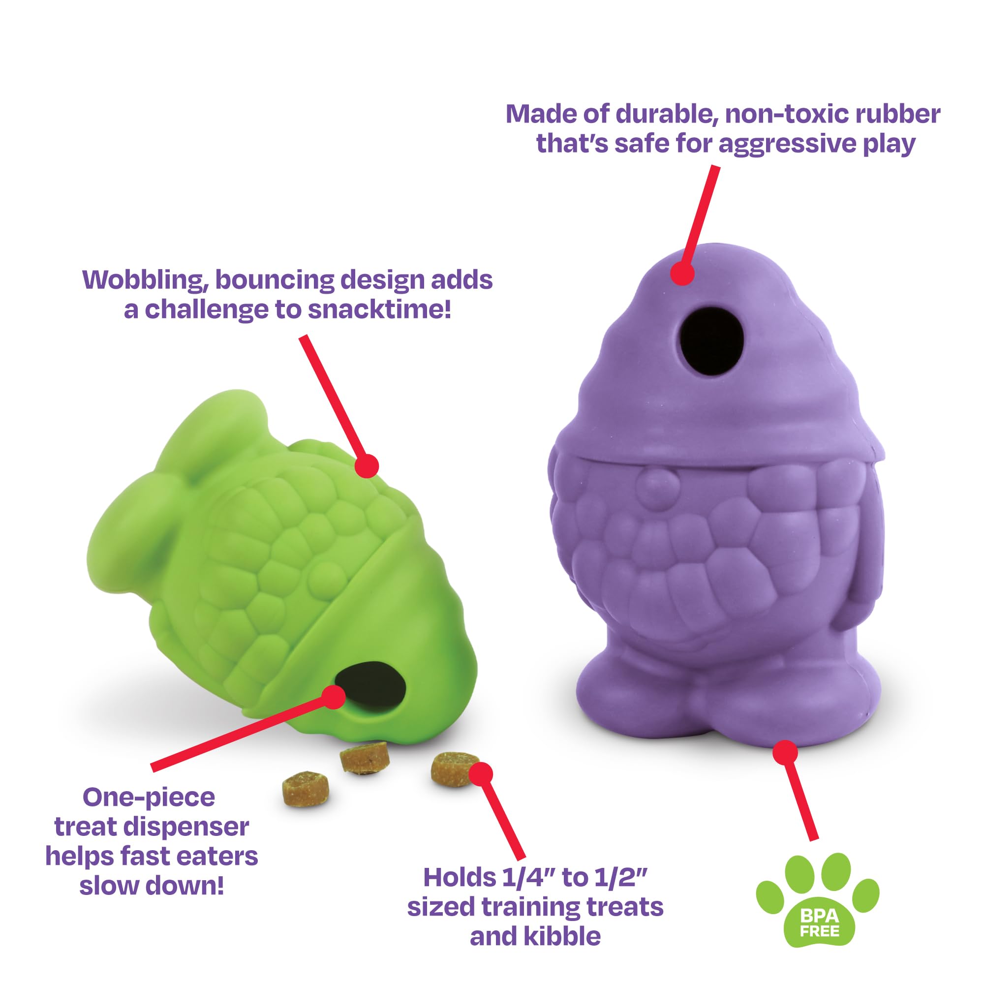 Brightkins Tough & Tumble Treat Dispenser Small Gnome - Interactive Dog Puzzle Toys for All Breeds, Dog Toys for Aggressive Play