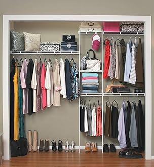 ClosetMaid 1628 Closet Organizer Kit, 5-Foot to 8-Foot, White