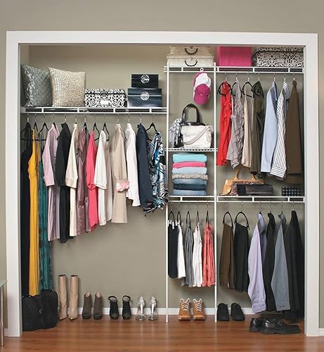 ClosetMaid 1628 Kit organizador de armario, 5 pies a 8 pies, color blanco