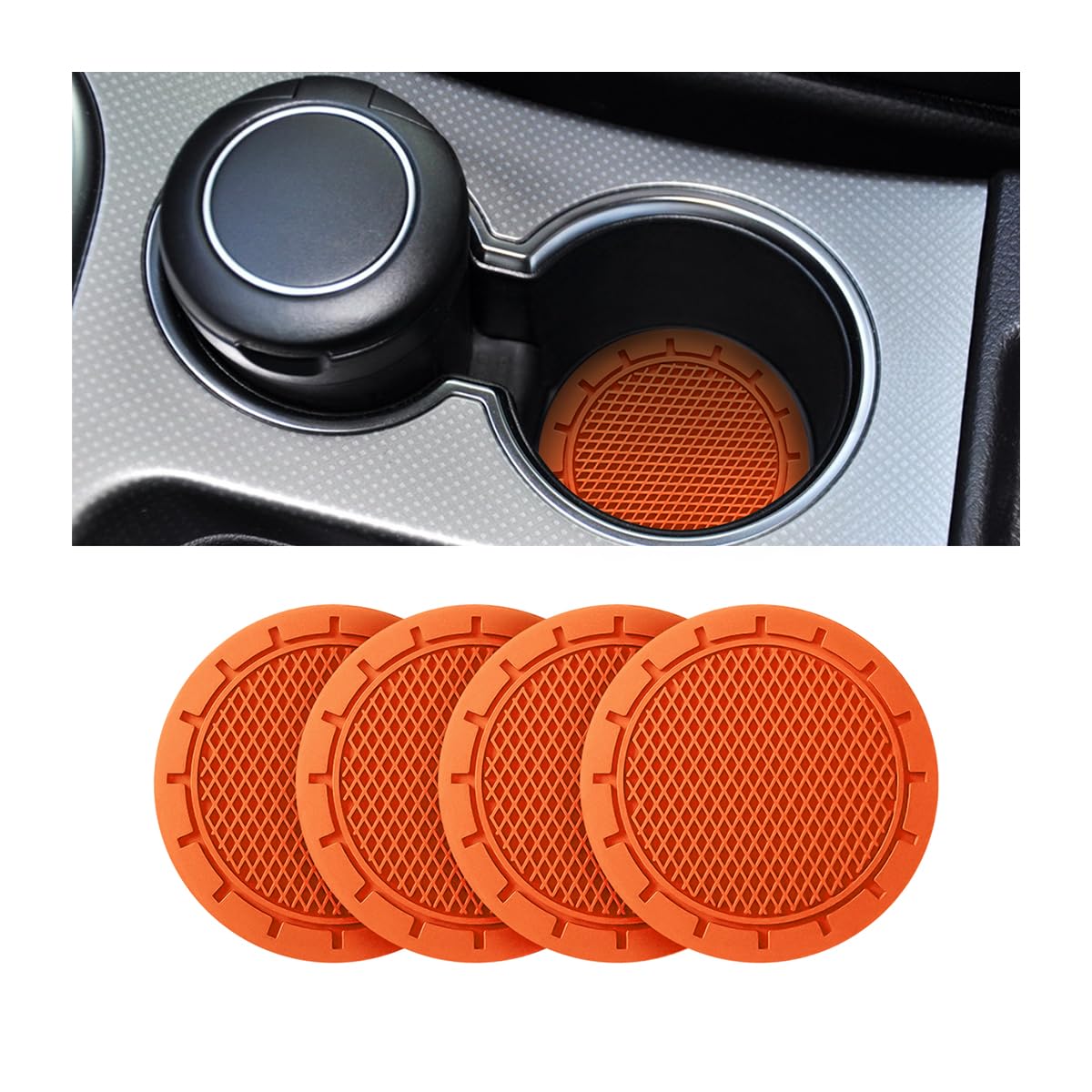 Car Accessories Interior 8x Auto Untersetzer (7cm) - Rutschfeste Silikon-Coaster Für Getränkehalter Car Interior Accessories