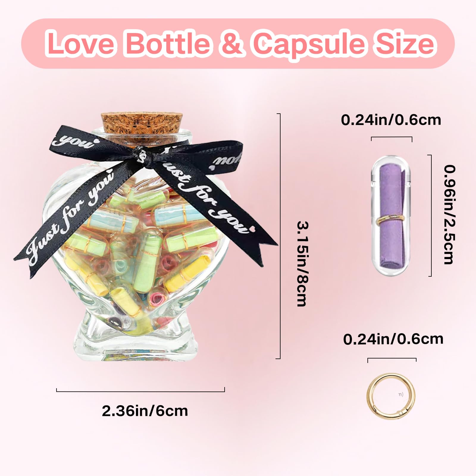 Message in a Bottle 101 PCS Capsule Letters Love Wishing Bottle Gifts for Couples