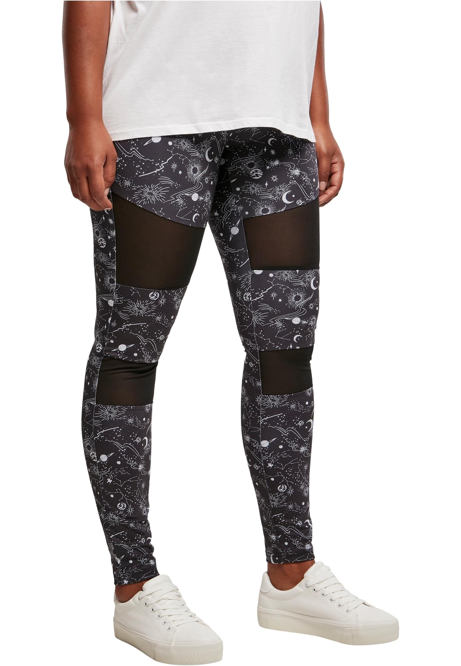 Urban Classics Ladies Tech Mesh AOP Leggings, Damen Leggings, erhältlich in vielen verschiedenen Farben, Größen XS bis 5XL