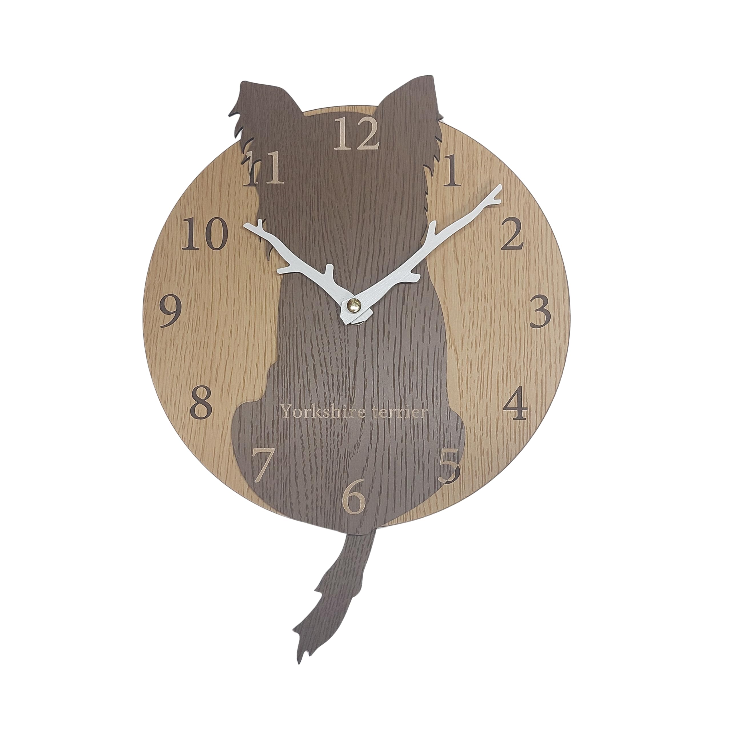 期間限定値下げ】名入れしっぽ 振り子・はみ出し掛け時計 ヨークシャー