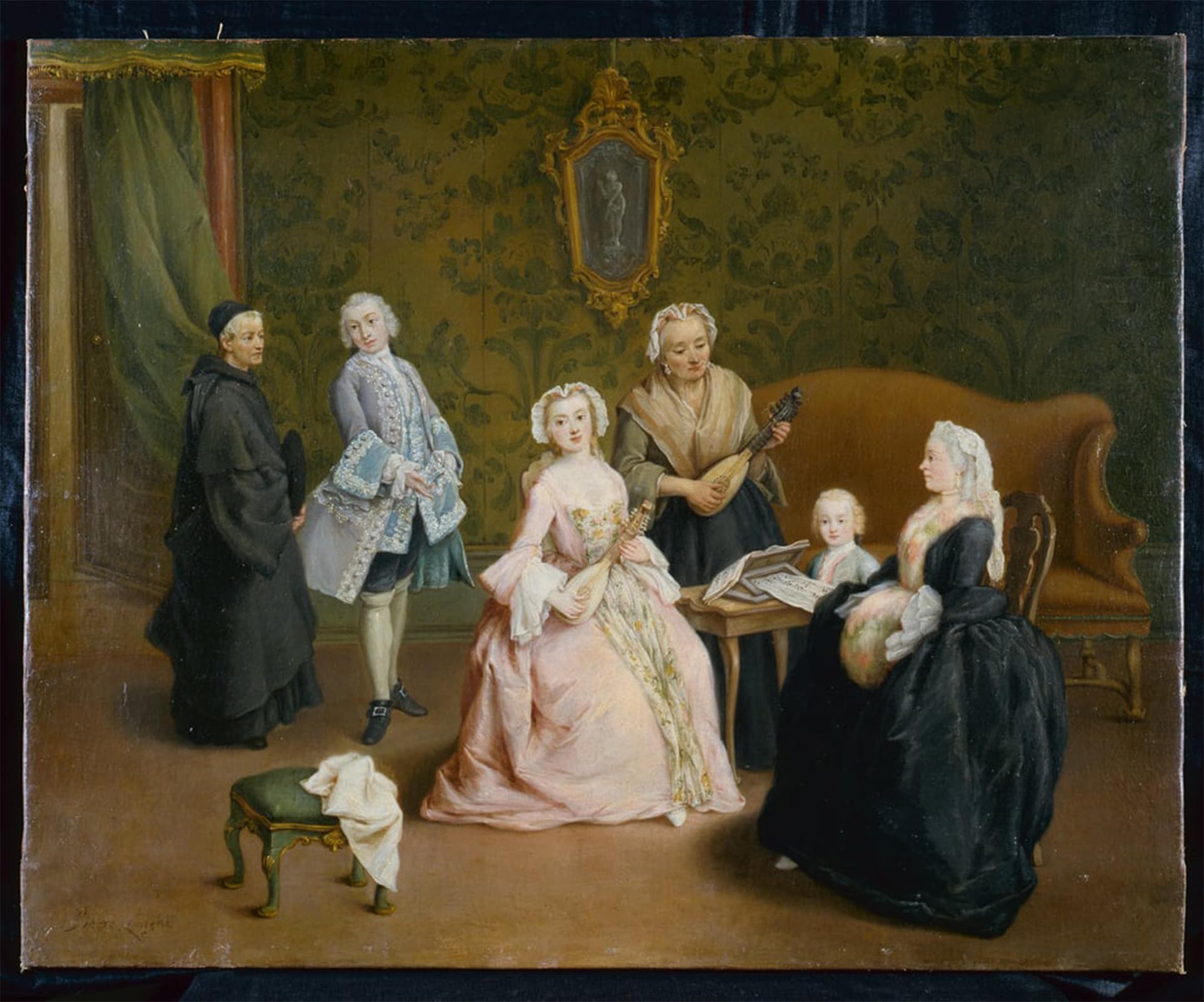 Posteriik No Frame Vintage Print Pop Art Landscape Artwork The Family Concert By Pietro Longhi Art Prints For Office Home Decor 60X90cm