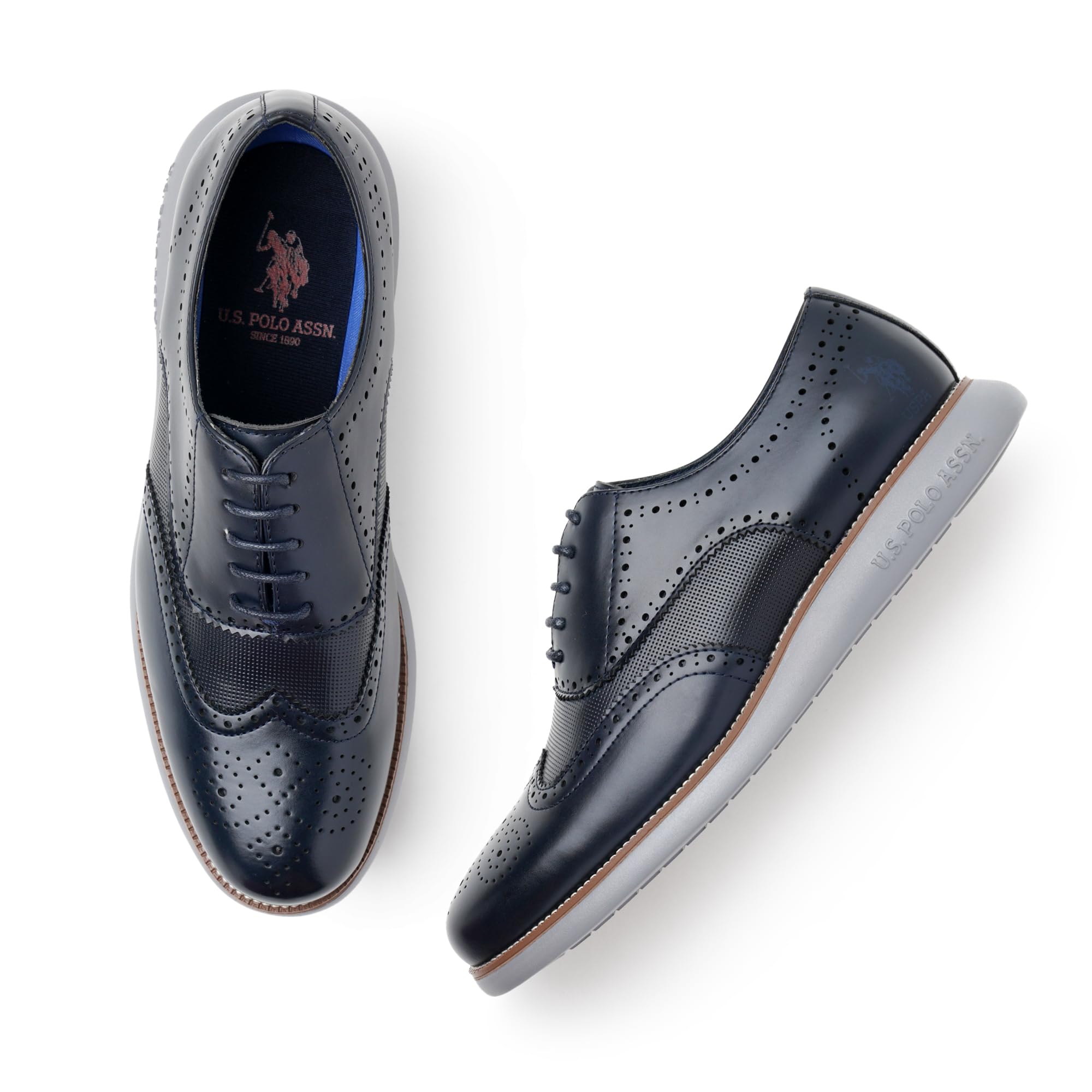 U.S. POLO ASSN. Mens Marco Navy Brogue - 9 UK (2FD24081N01) (B0CS3NPRTS) Amazon Price History, Amazon Price Tracker