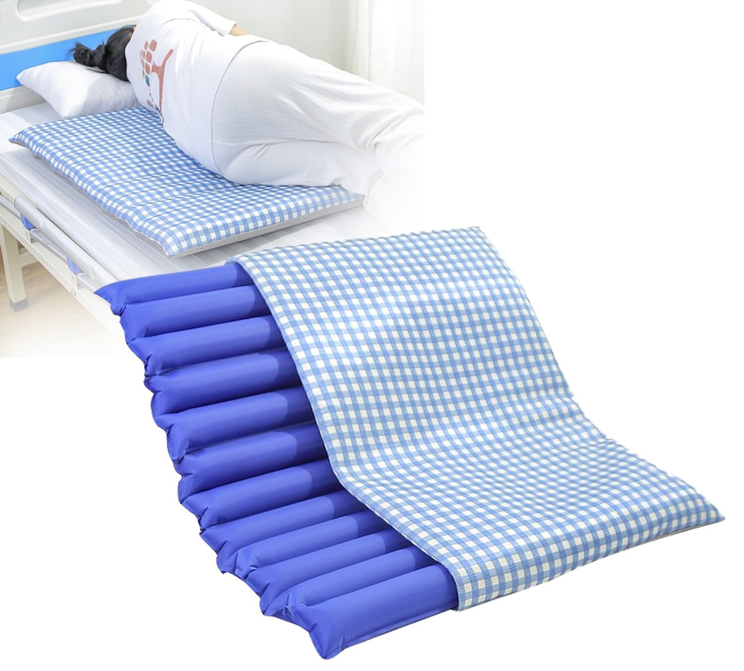 BLUEZY Colchón Antiescaras, Almohada Antiescaras Cojín Que Evita Las Escaras Transpirable Ligero para Dispersar La Presión Corporal para Ancianos Postrados En Cama, Impermeable