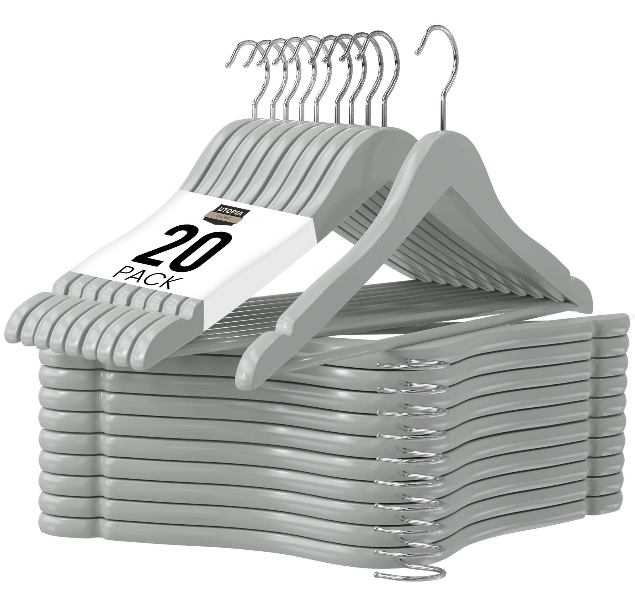 Amazon.com: Utopia Home Premium Wooden Hangers 20 Pack - Durable