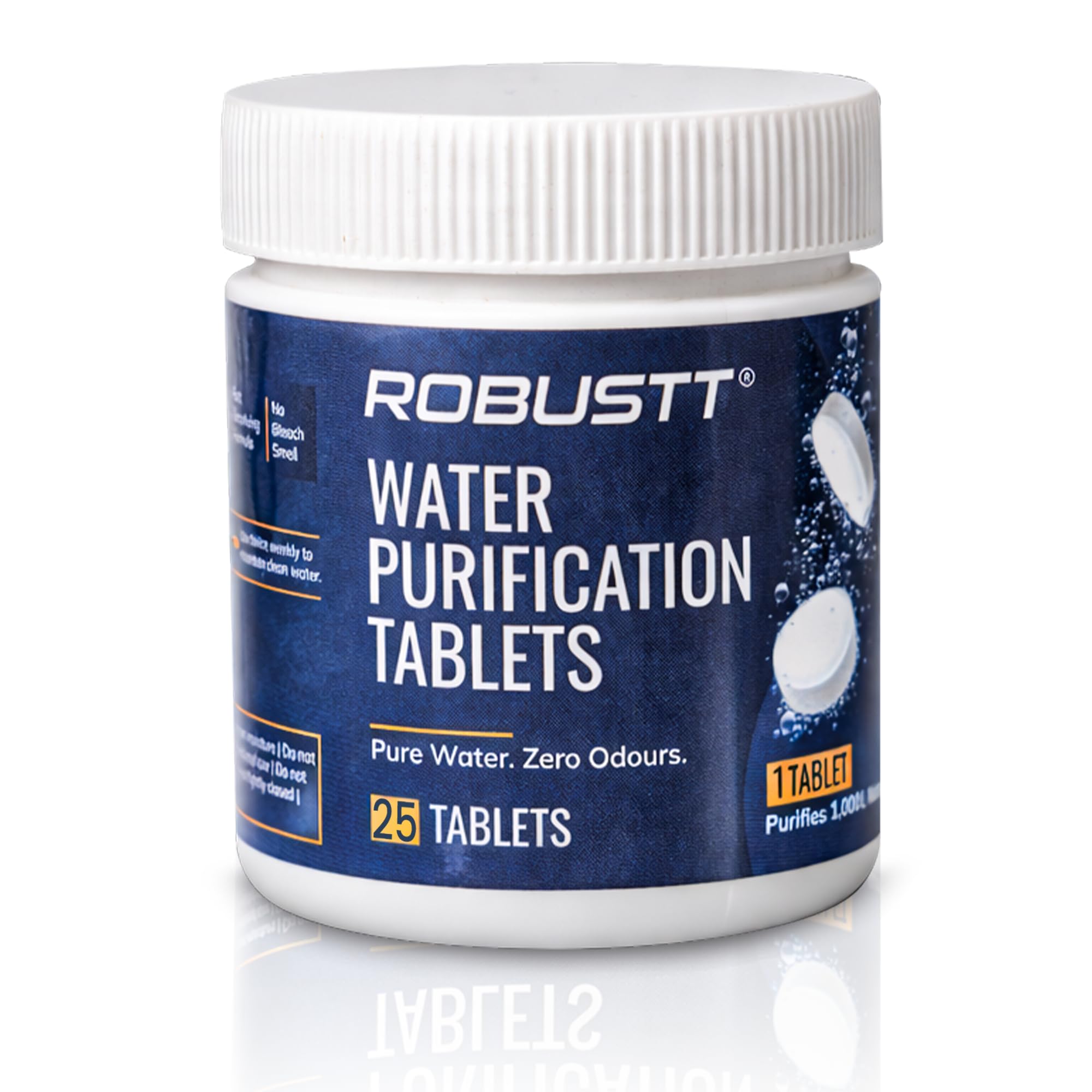 Robustt Water Purification Chlorine Tablets for Water Tank (25 Tablets) 1 Tablet Purifies 1000L Water | Fast Acting Water Purifier Tablet | Eliminates Unpleasant Smell and Prevents Bacterial Growth-picture-24