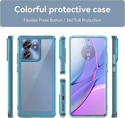Miniatura 3 de Hongxinyu Funda de cristal para Motorola Moto Edge 2023 no para Moto Edge Plus 2023, delgada, suave TPU parachoques y parte trasera de policarbonato