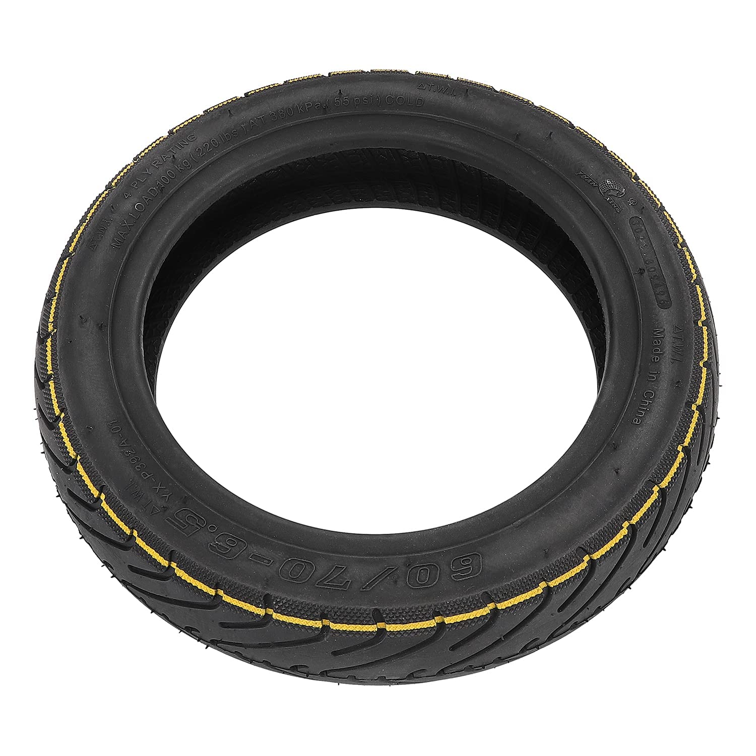 Pneumatico Tubeless con valvola 60/70, da 6,5 cm, per scooter elettrico Segway Ninebot G30 Max, ammortizzante e antiscivolo, senza camera d’aria, lato posteriore anteriore, in set 2 pezzi