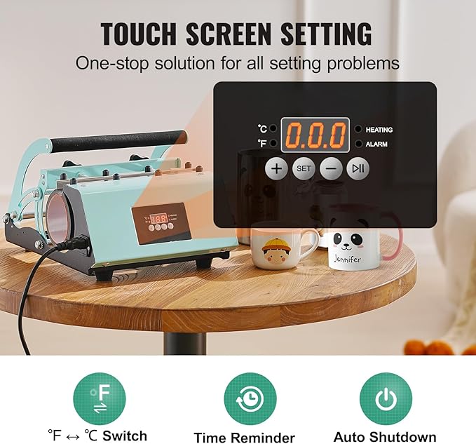 Prensa Térmica para Tazas Happybuy 11-30 oz, Calentamiento Rápido miniatura 4