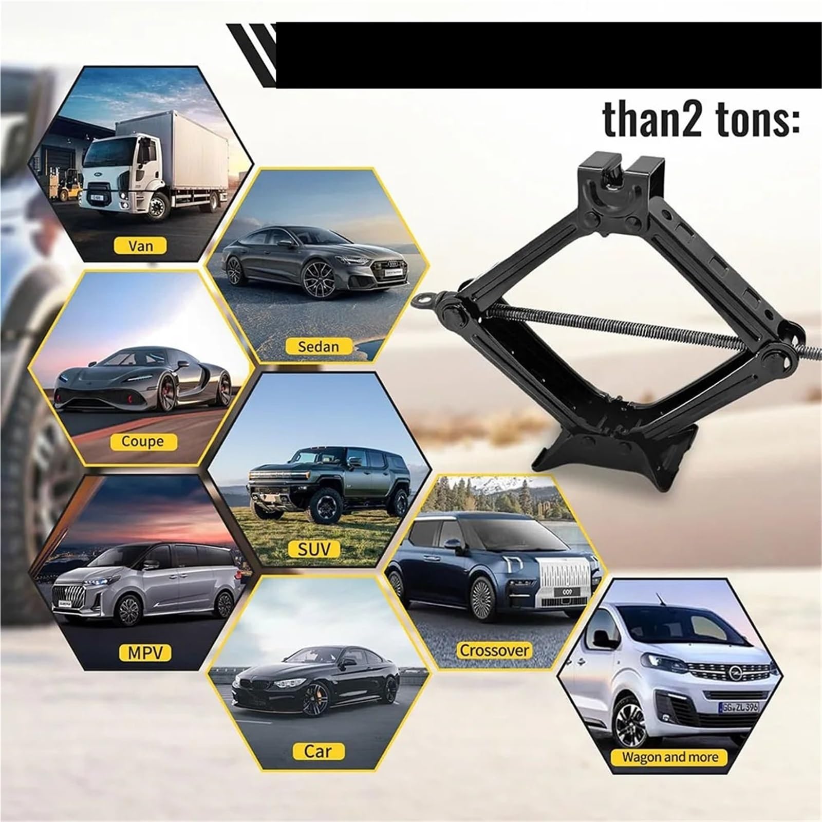 Chandelles en Acier Cric à Ciseaux de Voiture 2T/3T, Automatique