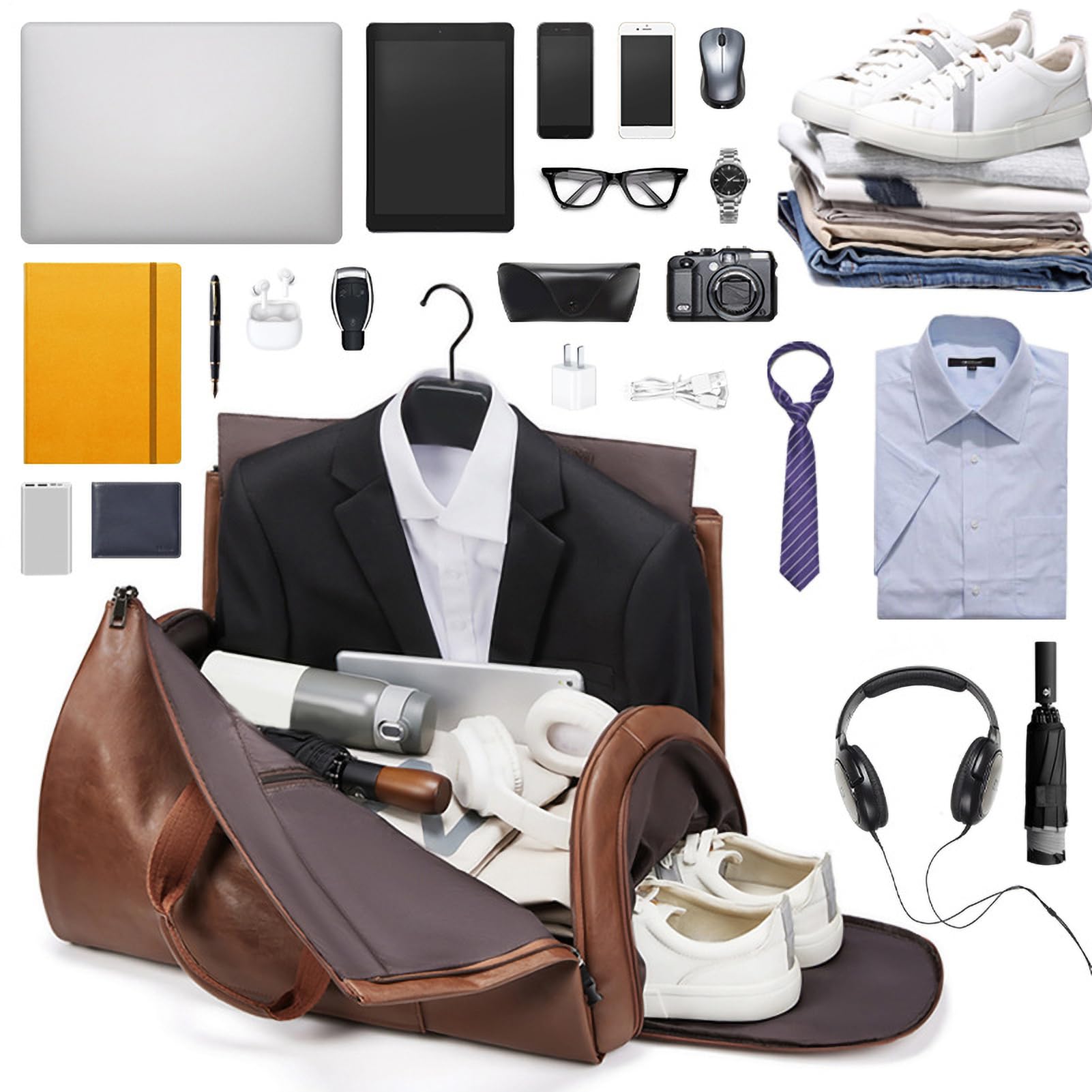 Bolsas de ropa convertibles para viajes, bolsa de ropa convertible | equipaje de mano con compartimento para zapatos, bolsa de viaje, bolsa de viaje, bolsa de ropa, traje de equipaje impermeable