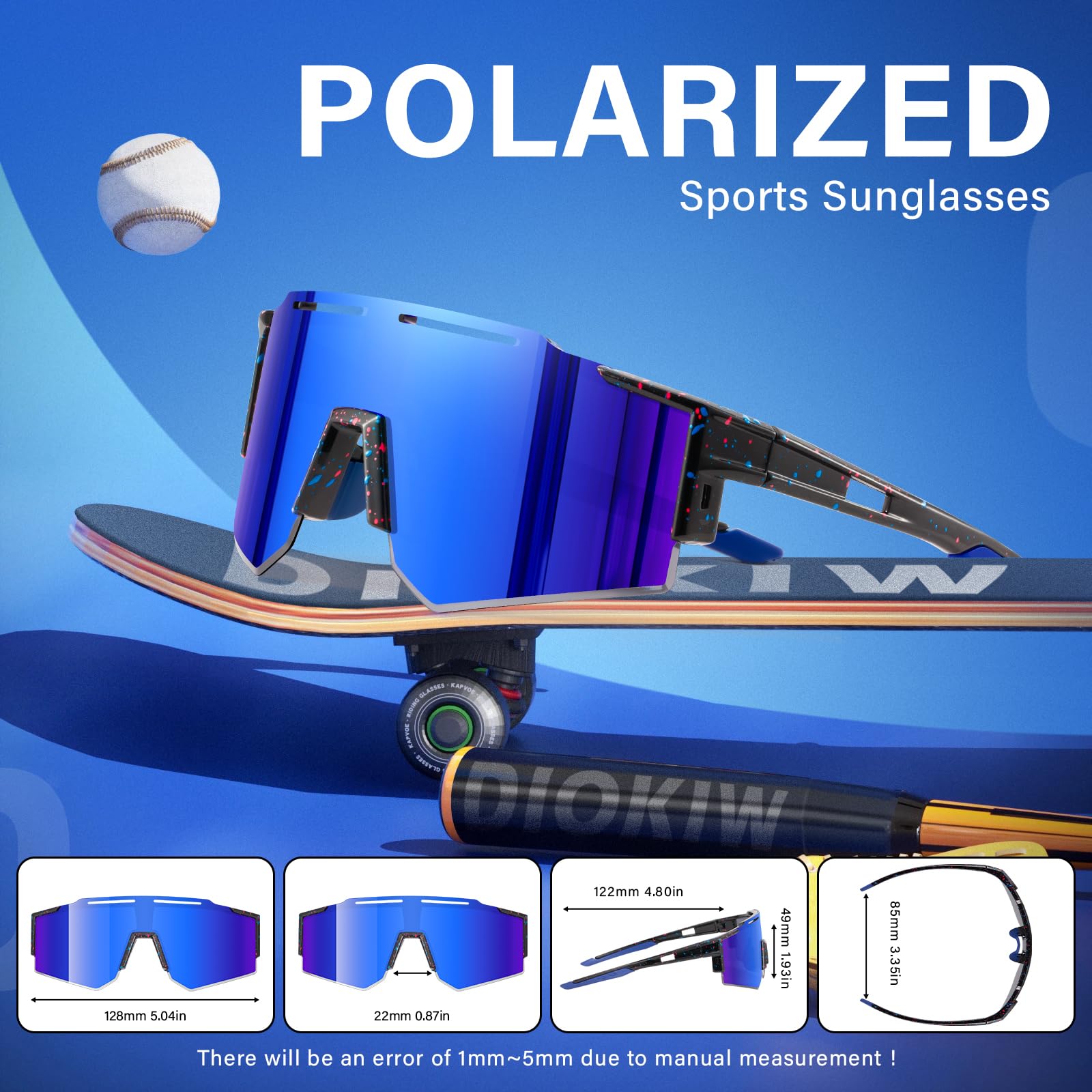 DioKiw Polaryzacyjne dziecięce okulary przeciwsłoneczne młodzieżowe softball kolarstwo sportowe okulary przeciwsłoneczne chłopcy dziewczęta okulary ochronne UV400