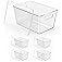 Clear Plastic Storage Bins, 4-Pack Stackable Pantry Organizers and Storage Containers for Kitchen, Fridge, Cabinet and C