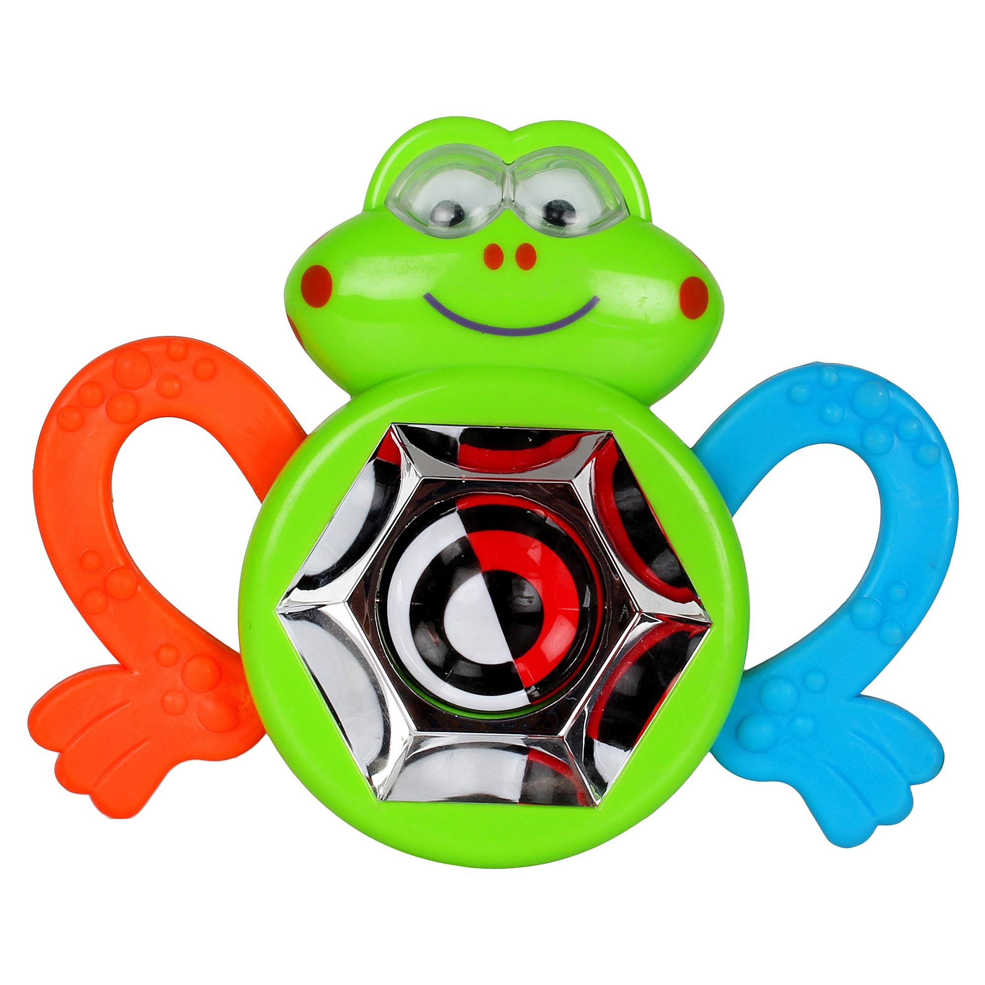 K’s Kids Silly Froggy Rolling Ball Toy for Babies, Textured Teethers for Gum Relief, Colorful Patterns Stimulate Senses, Easy to Shake, Grasp & Roll for Play and Development