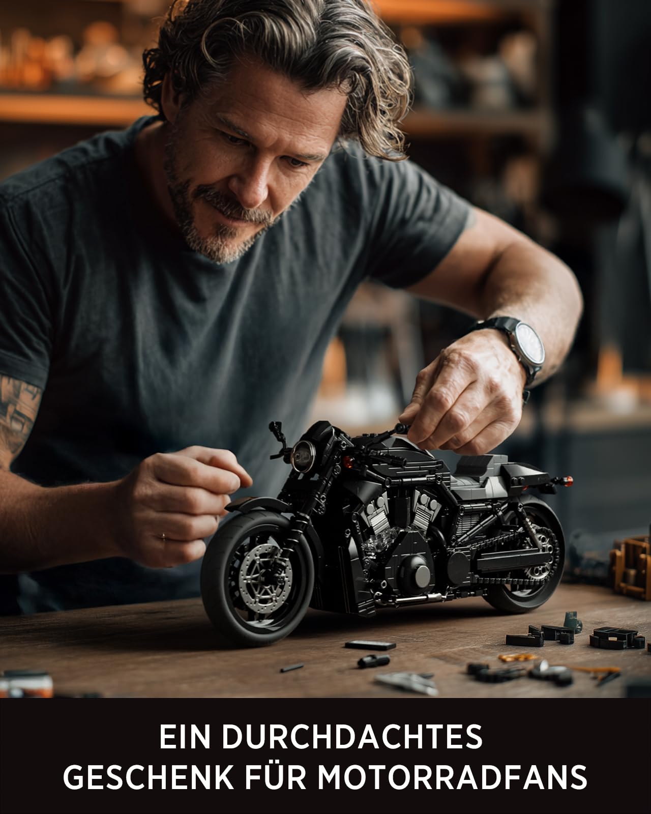 Nifeliz Straßenmotorrad Klemmbausteine für Erwachsene, Klassischer urban Modellbausatz, eine ideale Geschenkidee für Motorrad-Enthusiasten (1,041 Teile, NF10348)