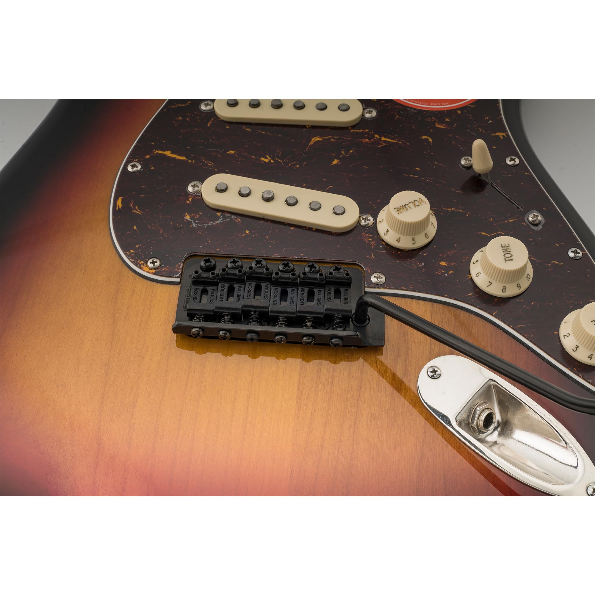 Wilkinson WV6-SB 54mm 5+1 Loch Tremolo Steg Vintage Saitenreiter Schwarz | Stahlblock,für Fender USA und Japan Strat Style E-Gitarre