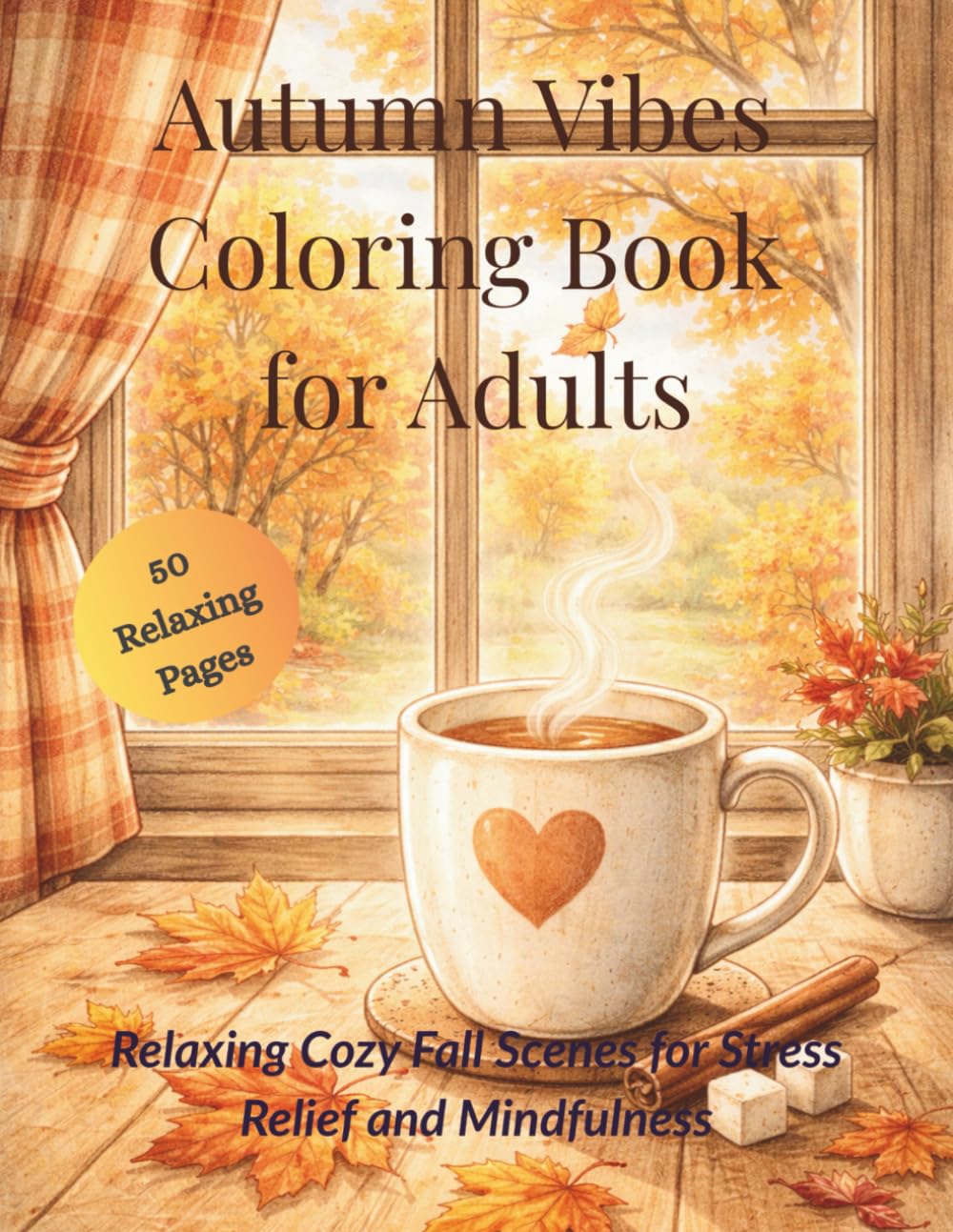 Autumn Vibes Coloring Book for Adults: Relaxing Cozy Fall Scenes for Stress Relief and Mindfulness
