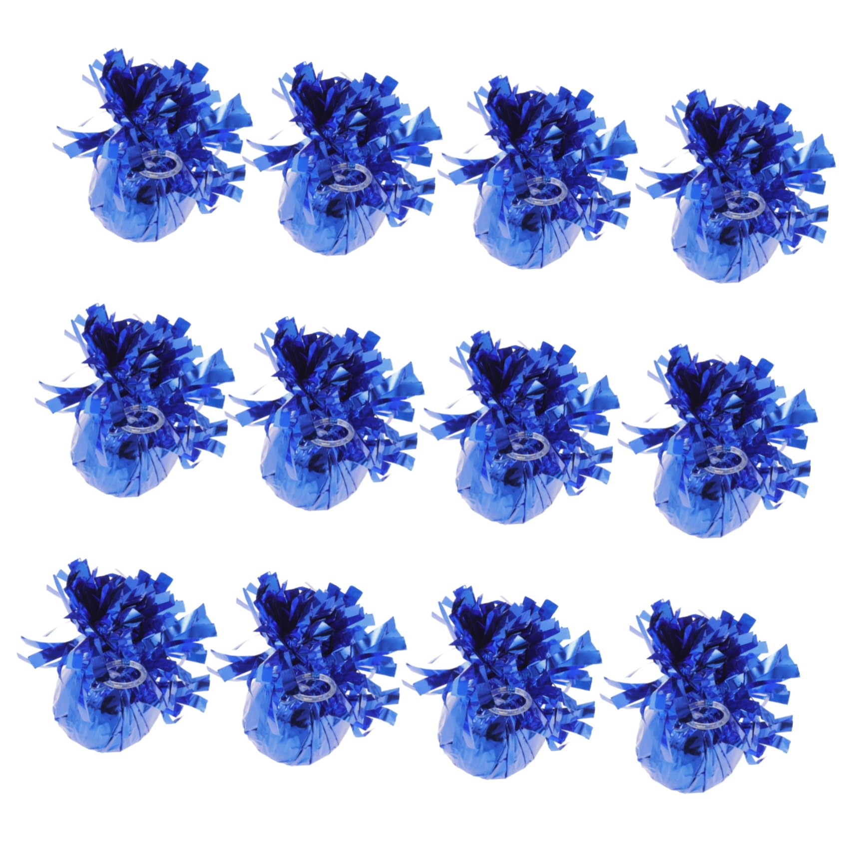 Blocchi Peso per Palloncini 12 Pezzi in Alluminio Blu | Calcestruzzo Rivestito, Design Foro Piccolo, Decorazione Creativa per Shower e Cerimonie di Laurea