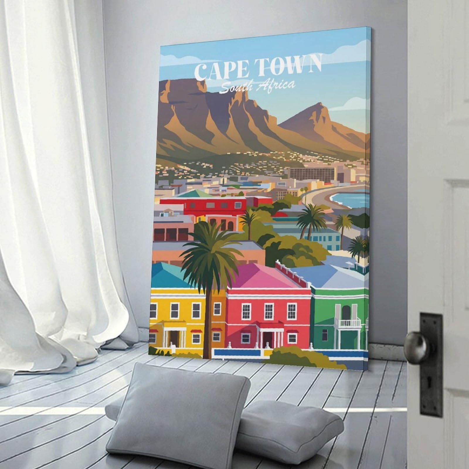 Junmoney Cape Town South Africa Room Decor Wall Art, 20x30inch(50x75cm), for Gallery Wall Decor And Room Displays, Decorative Artwork with Flexible Styling