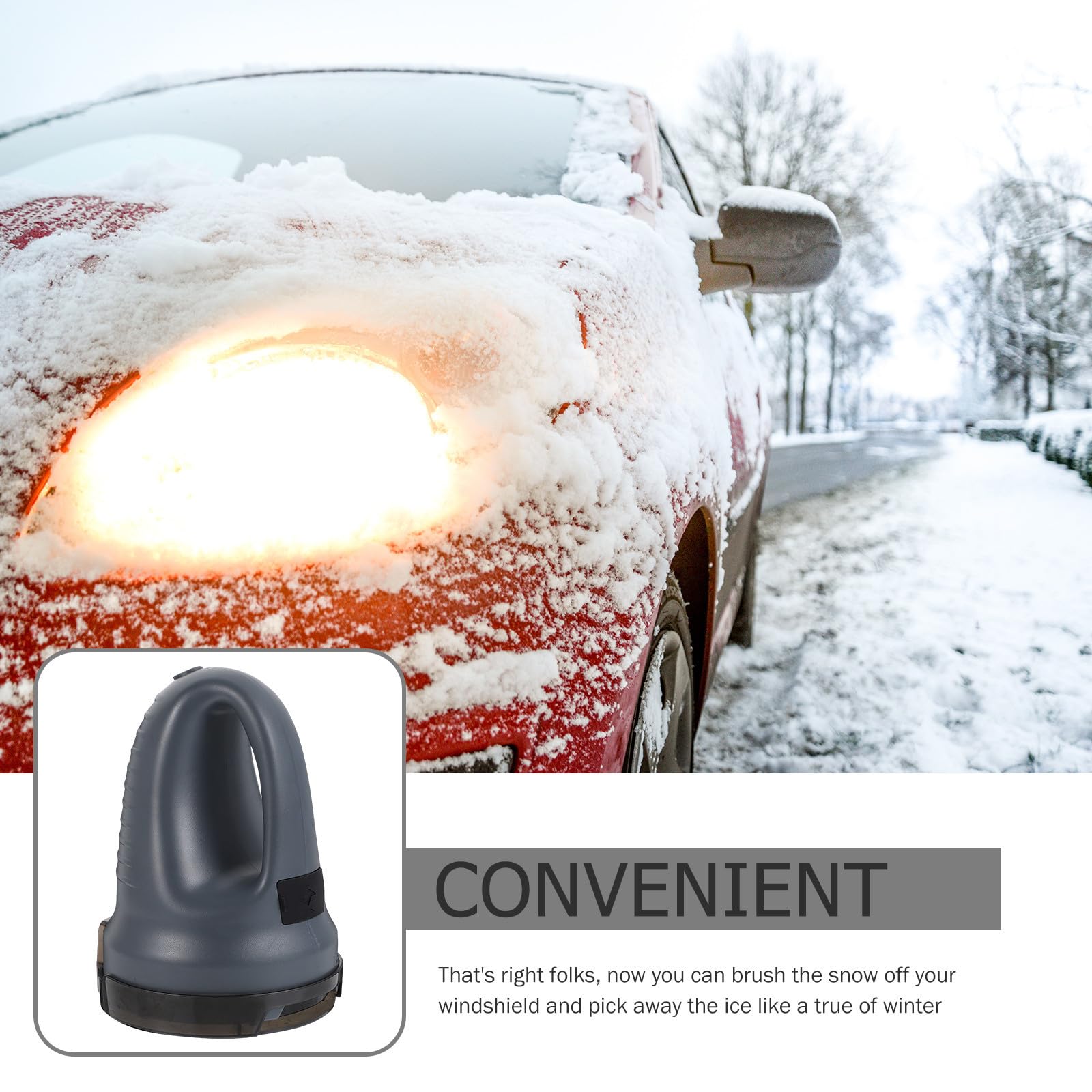 Supvox Elektrischer Eiskratzer für Autos mit USB Ladekabel und Abs Gehäuse | Entfernt Eis und Frost, Wintereinsatz, 3000 Ah Kapazität, Bogengriff