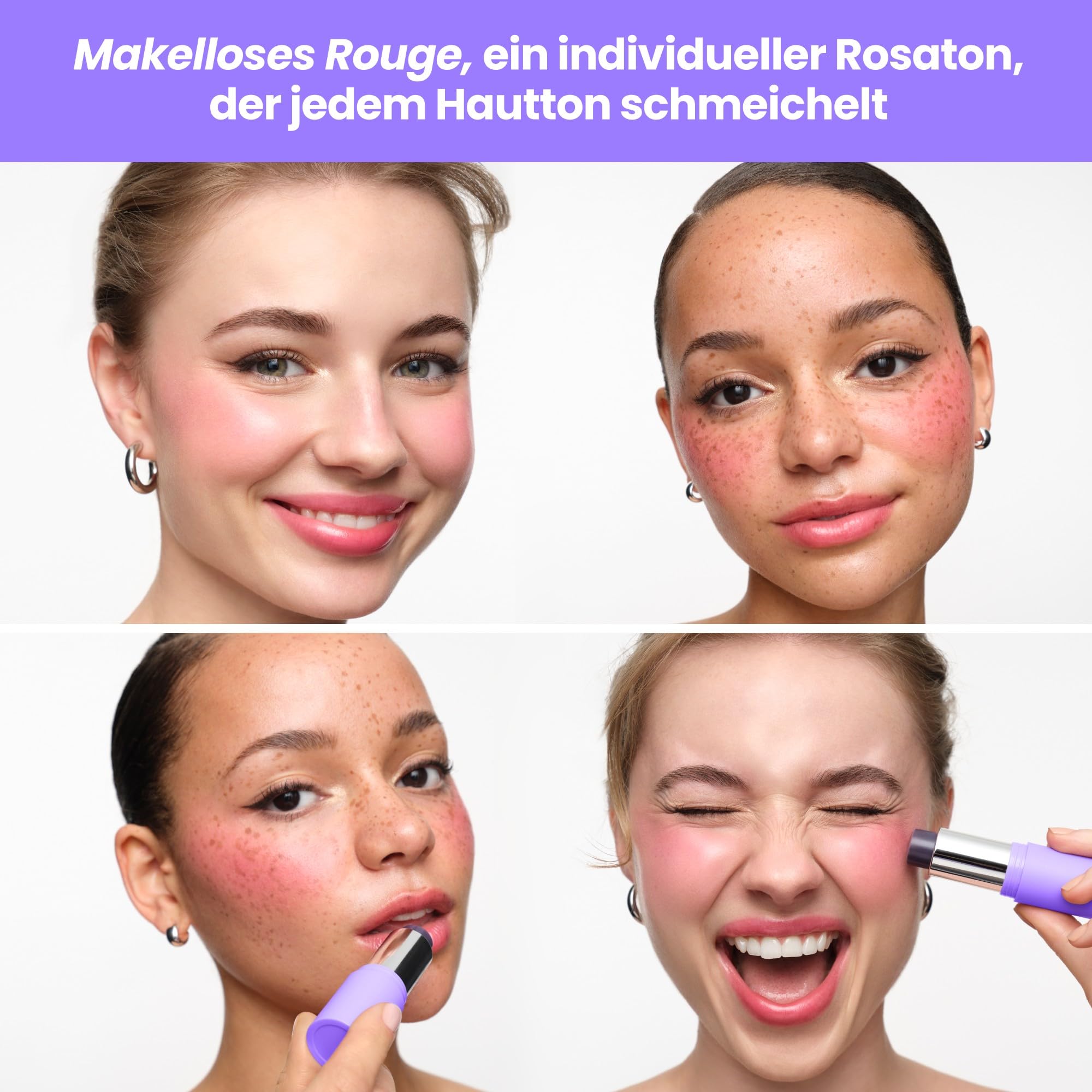 Wonderskin Rouge Stick pH-aktiviert – pHlush Multi-Use Blush Stick, Creme-Tönung für Wangen und Lippen, Erfrischendes und pflegendes Make-up mit Farbanpassungseffekt