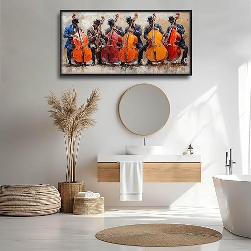 Miniatura 2 de Arte de pared grande de violonchelo musical, imágenes de interpretación de músicos, decoración de pared, lienzo musical, pintura de impresión