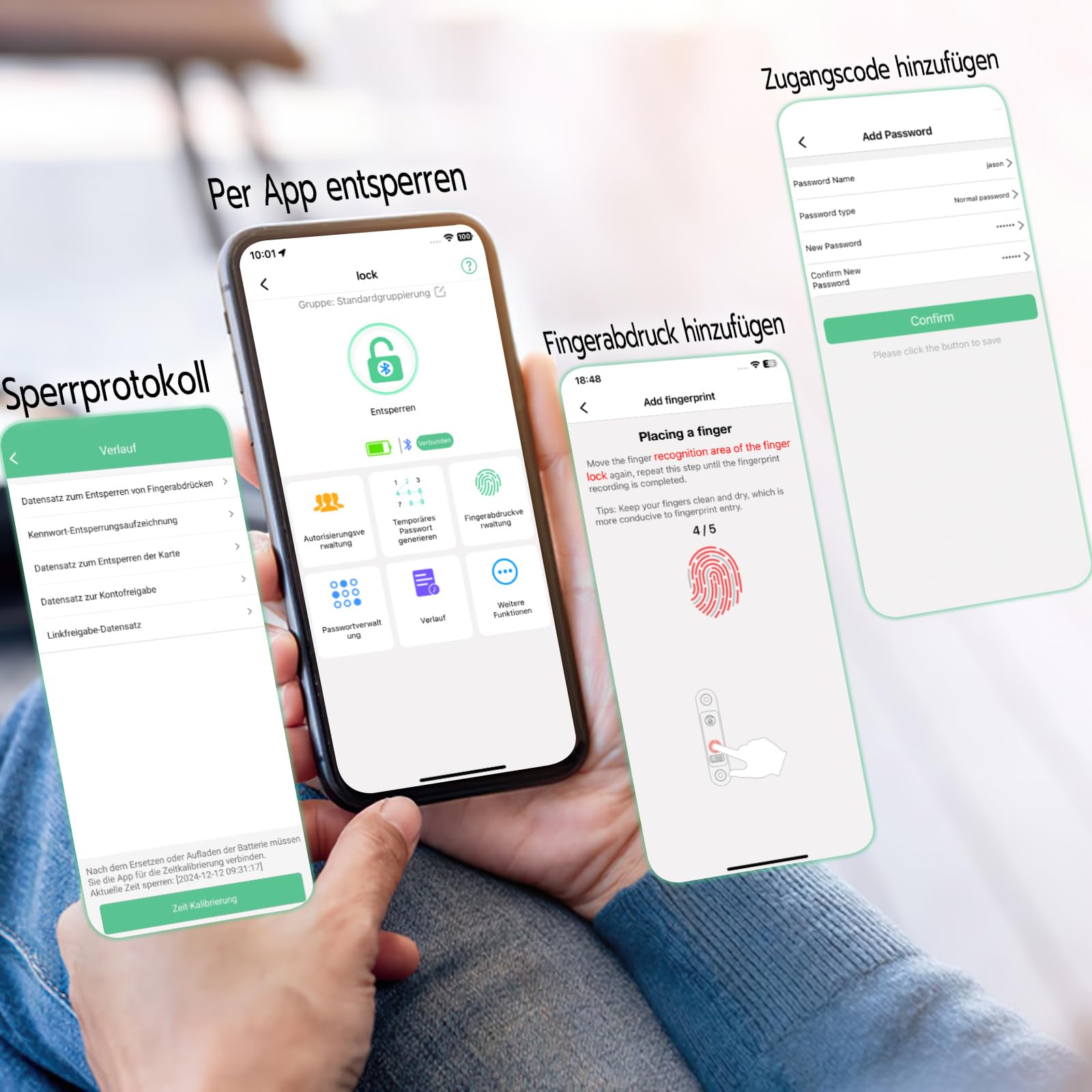 eLinkSmart Lucchetto a combinazione per armadietto da palestra con pulsante a 9 cifre, password e impronte digitali, app di sblocco senza chiave, lucchetto biometrico in metallo per armadietti per