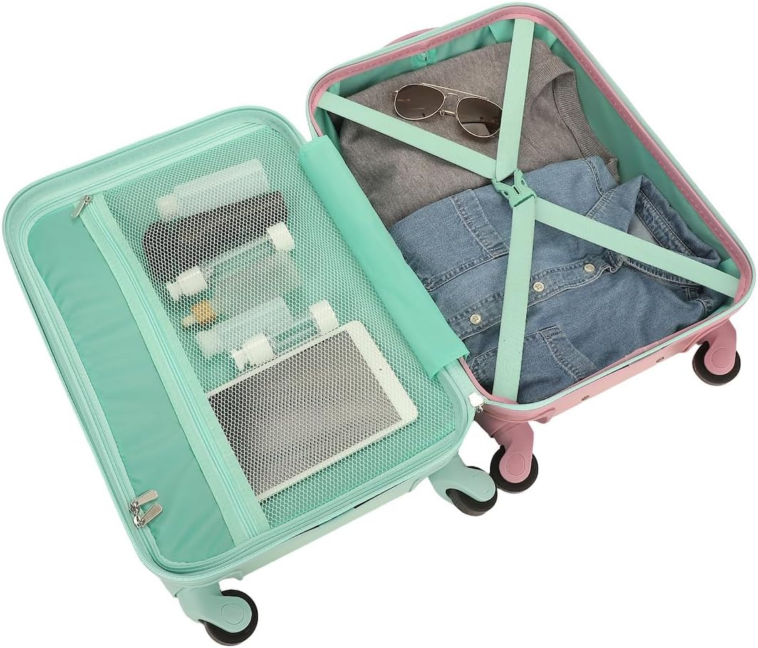 Bioworld Lilo & Stitch Dual-Side Tropical Stitch & Angel Print 20" Adult ABS Luggage