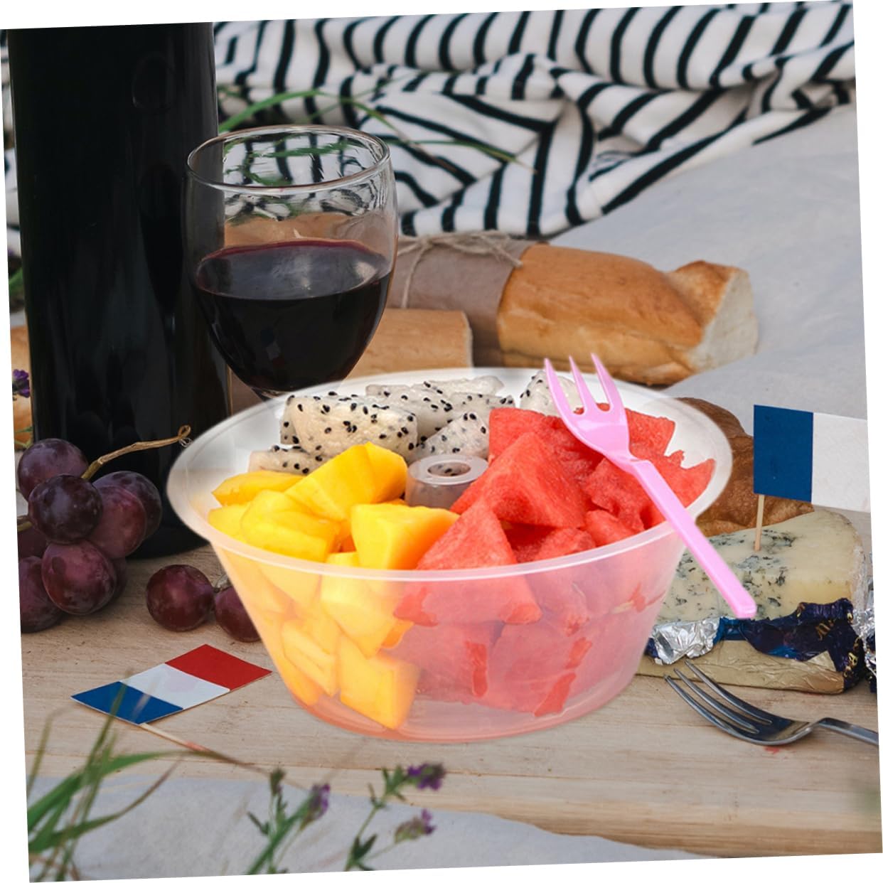 25pcs Plastic Serving Bowls for Snacks Desserts and Salads Transparent for Popcorn Fries and Fried Chicken for Gatherings and Home Use