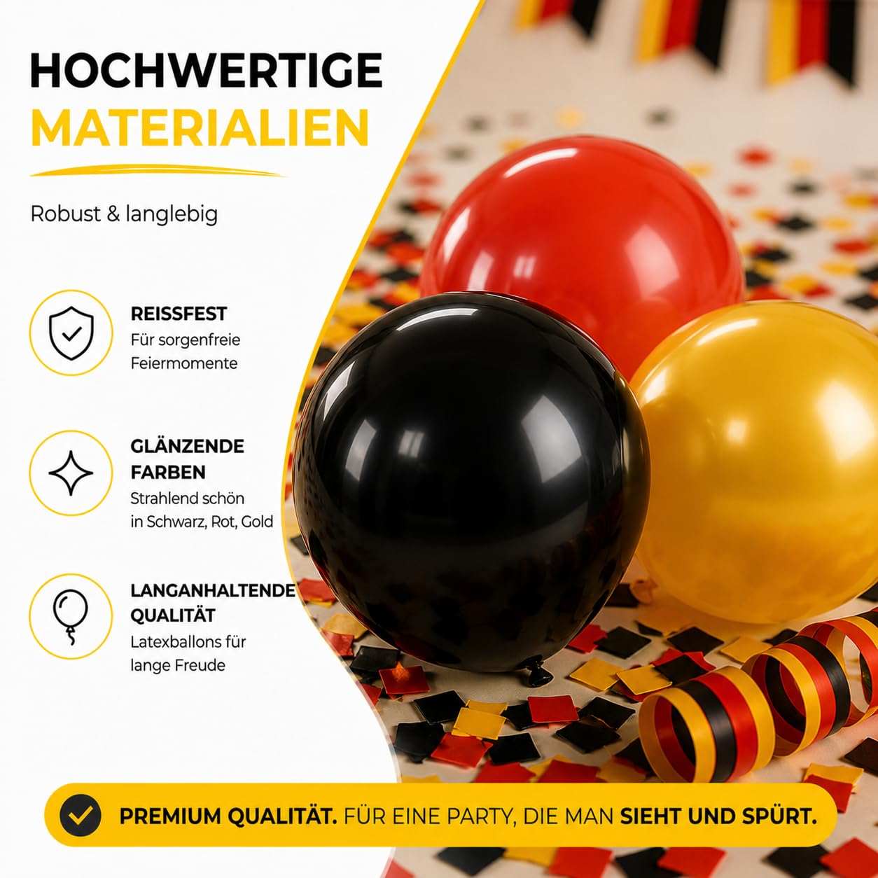 XXL Dekoset Fanartikel Deutschland Dekoration Set - Luftballons uvm. mit über 50 Teilen für Fußball WM 2026 - 4
