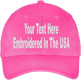Custom Hat Add Your Own Text Embroidered Adjustable Size Curved Bill Cap