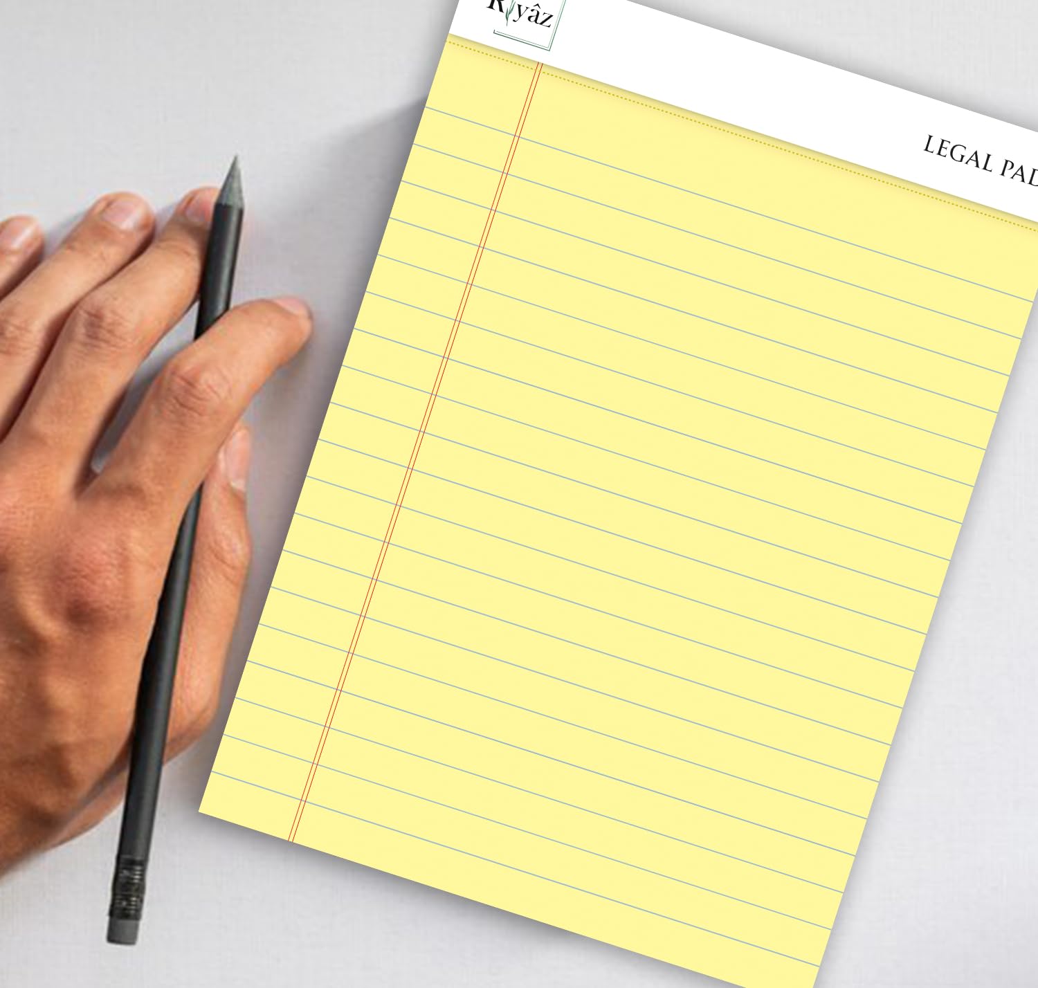 Letter Boyut, 3 adet, Sarı renkli Legal Pad, Notluk, Notepad, Defter, Herbiri 50 Yaprak, Geniş Satır aralığı, okul, iş ve ofis için, Türk Malı