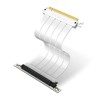 EZDIY-FAB PCIe Gen 4 x16 Riser Cable, GPU Extension, Right Angle, 20cm,White
