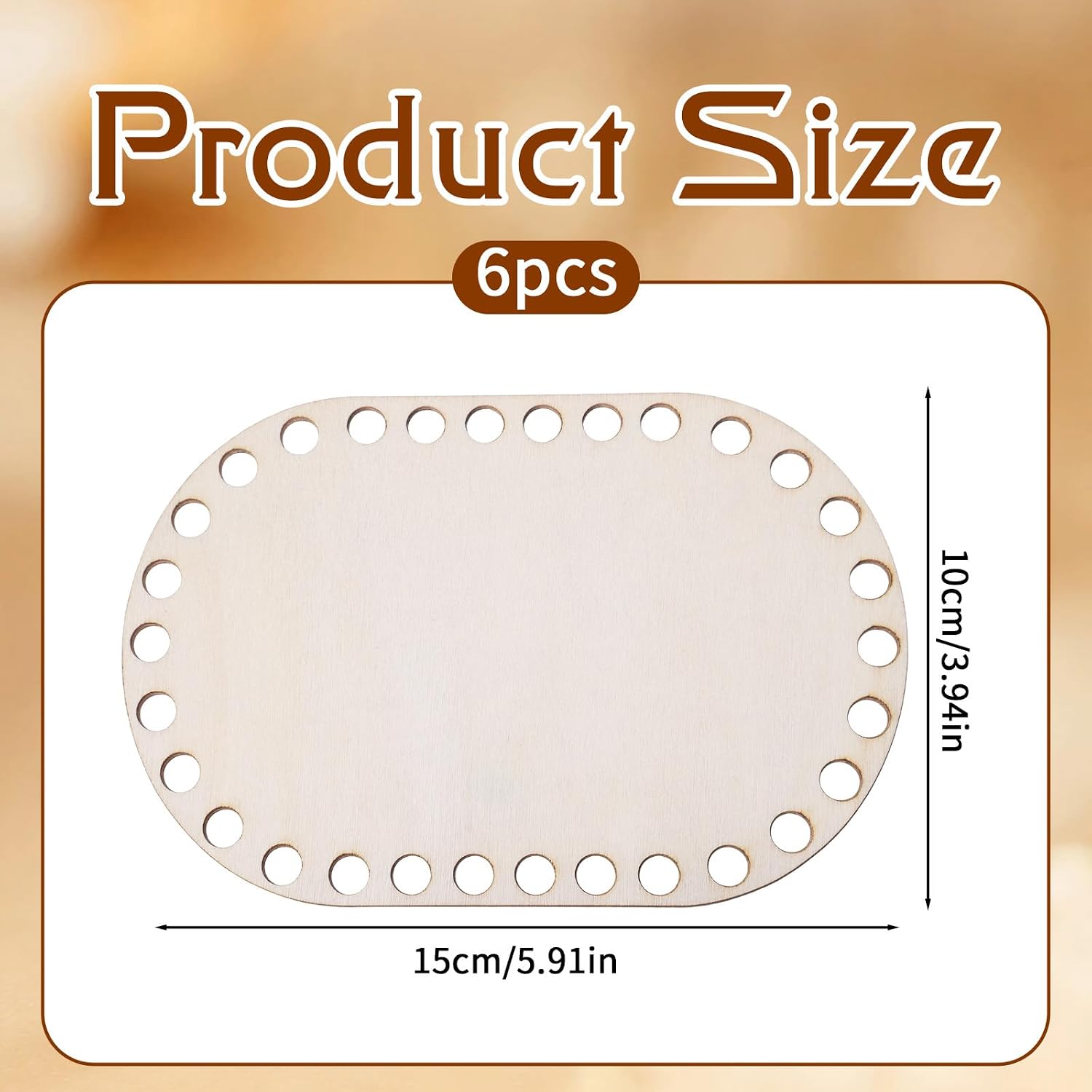 6Pcs Wooden Basket Bottoms, 6 x 4 Inch Oval Crochet Basket Base | for Crochet Base DIY Craft Weaving Making Supplies Home Decoration