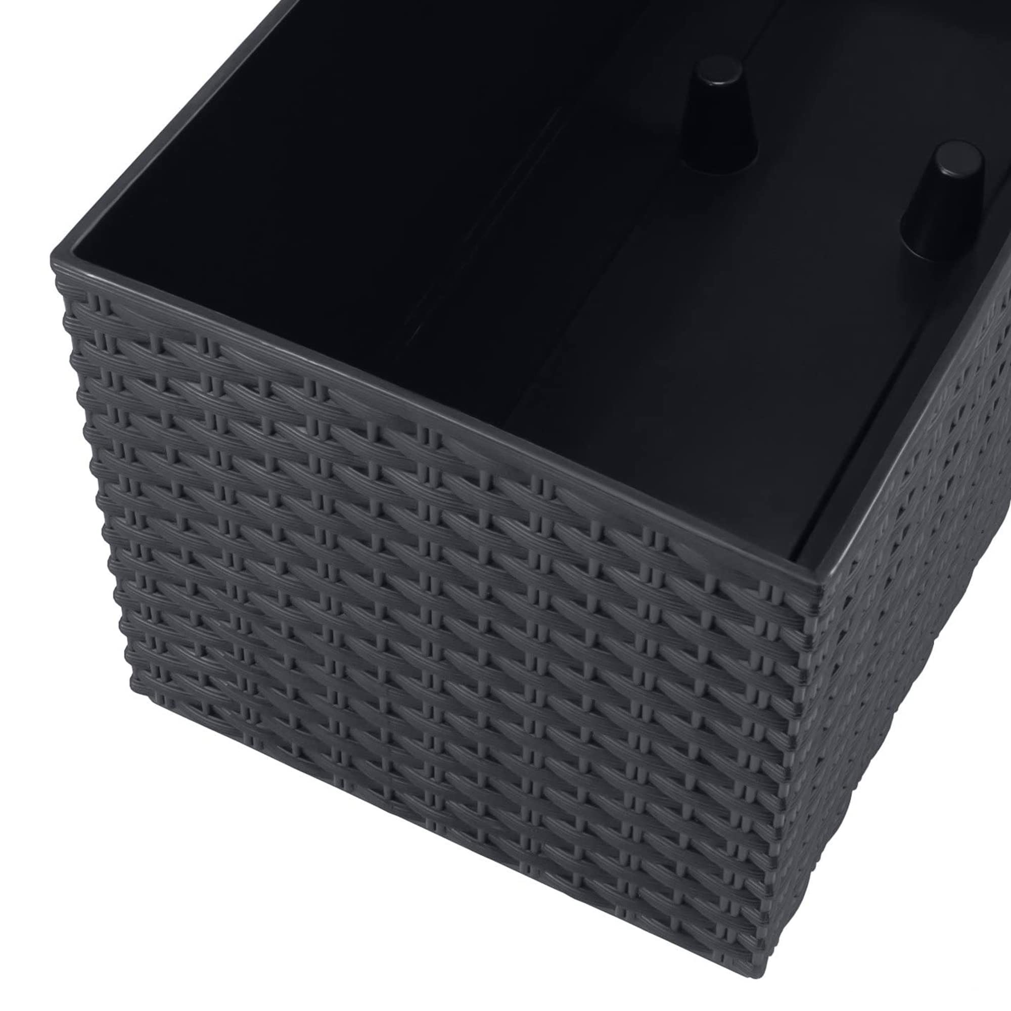 2 unités de jardinière rectangulaire 17 litres avec arrosage automatique couleur anthracite 52 x 20 x 20 x 19 cm