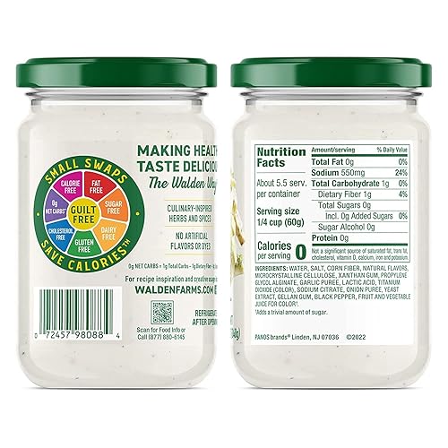 Miniatura 2 de Walden Farms Salsa ligera Alfredo de 12 onzas (paquete de 2)  Gruesa y cremosa, vegana, apta para paleo y ceto, sustituto de la leche sin lácteos,