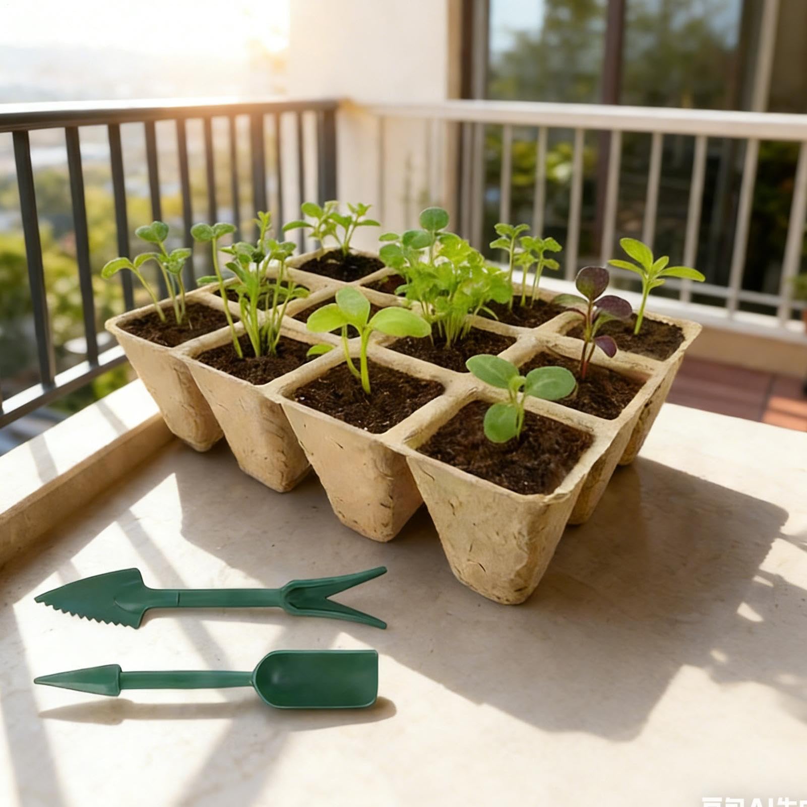 Anzuchttöpfe 12-Gitter Wurzelfreundlicher Umtopfbecher | Pflanztöpfe Mit Werkzeug Und Etiketten-Set Zur Pflege, Zum Wachstum Und Zur Vermehrung Von , Blumen Sowie Bäumen Im Garten