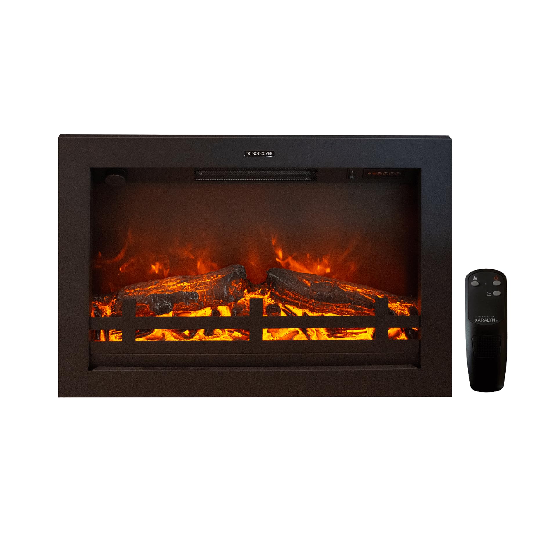 Rubyfires Insert pour cheminée électrique Flandria Puissance 0 – 900 – 1800 W avec commandes avant incassables en plaques de plâtre ou à associer aux cadres Ruby Fires